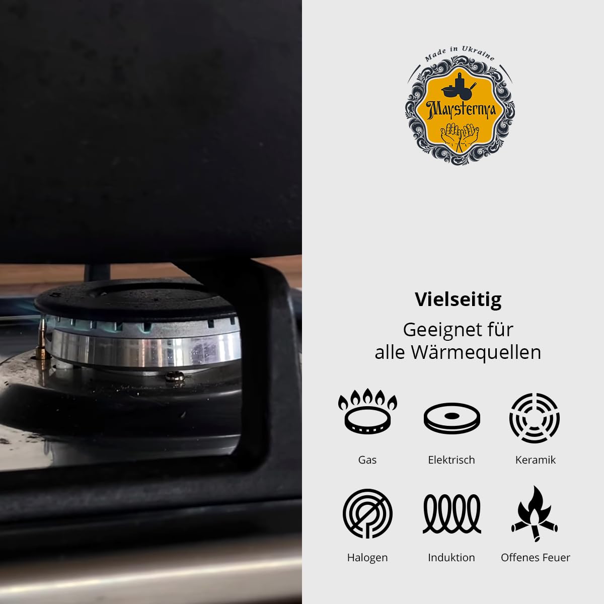 Dutch Oven in Ghisa 6 Litri – Pentola per BBQ, Camping e Fuoco – Pentola in Ghisa con Coperchio – Senza PFAS – Nera