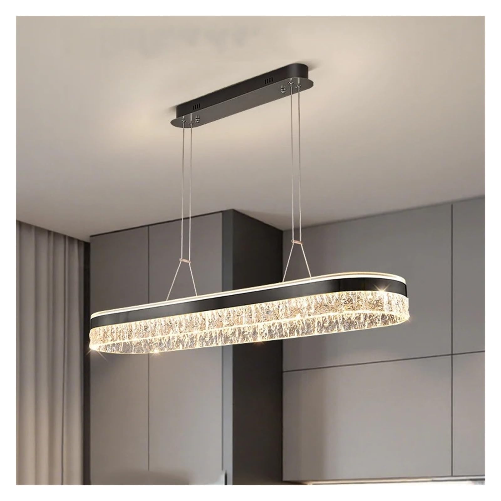Generico Moderno ristorante lungo lampadario di cristallo decorazione della casa luci soggiorno tavolo da pranzo lampada a sospensione apparecchi illuminazione for interni,lampadario