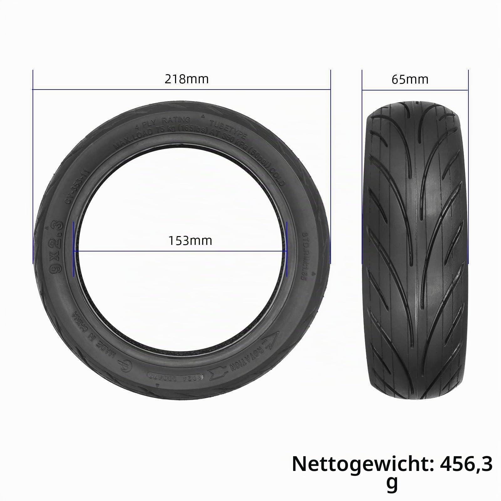 9 x 2,3 Reifen mit 8 1/2 x 2 Schlauch für NIU KQi1 / KQi1 Pro / KQi1 Sport Elektroroller 9 Zoll Innen- und Außenreifen E-Scooter Ersatzreifen (1 Satz)
