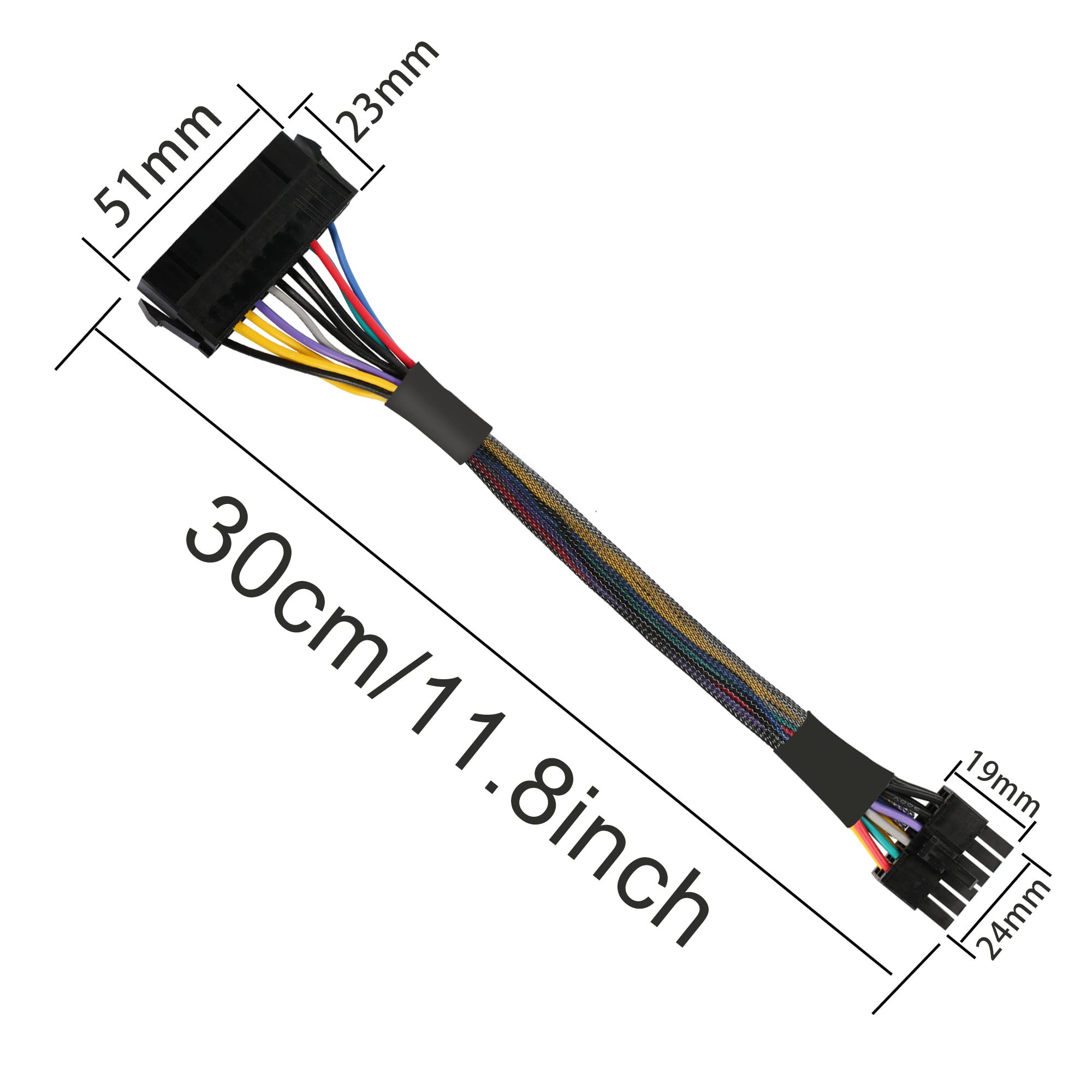 ATX 24PIN ZU Motherboard 12 Pin Netzteil Kabel für Acer Q87H3 AM 15 cm
