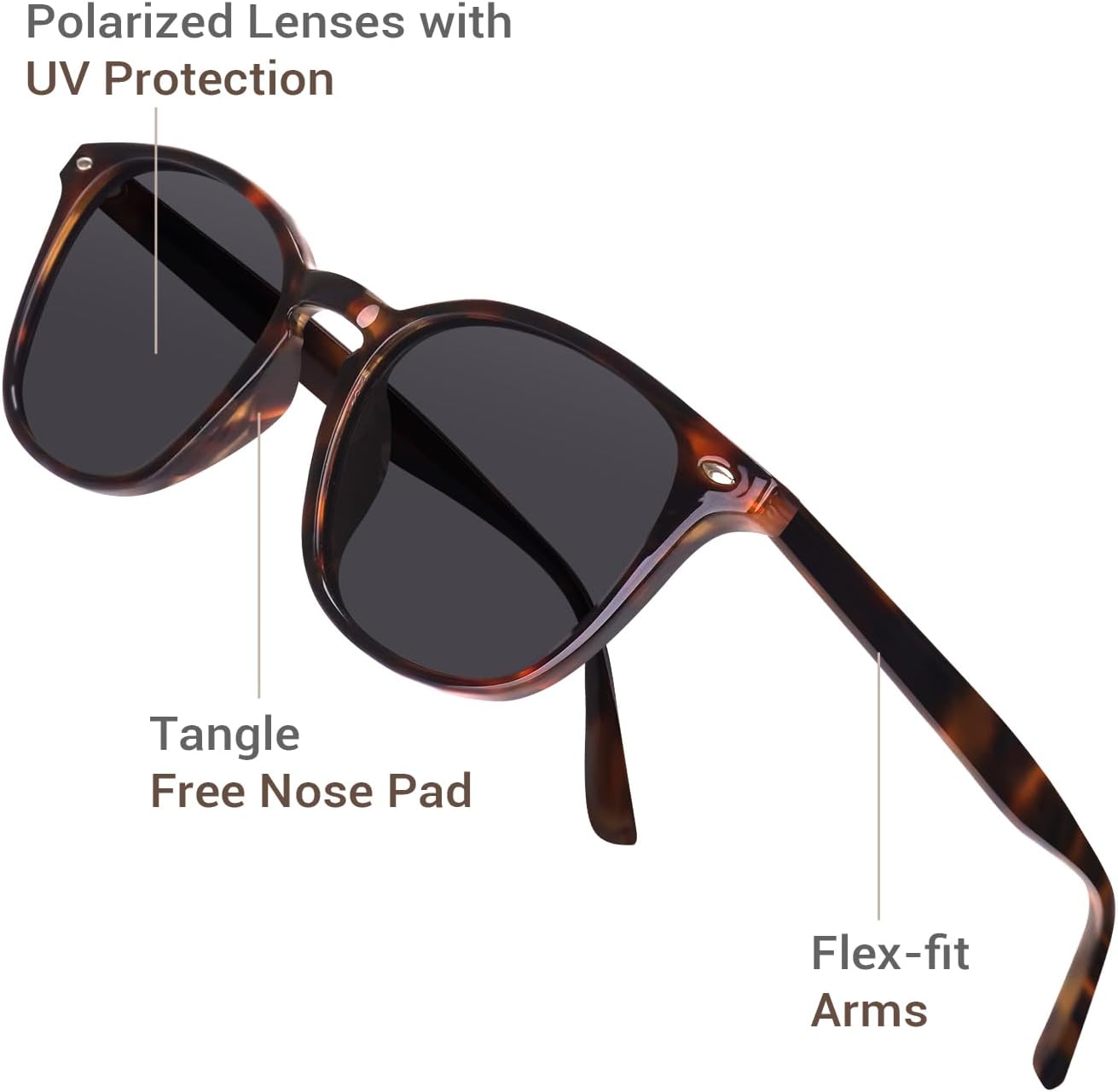 DrRelax Retro Sunglasses Womens Trendy Round Polarized Shades Sun Glasses - Image 4