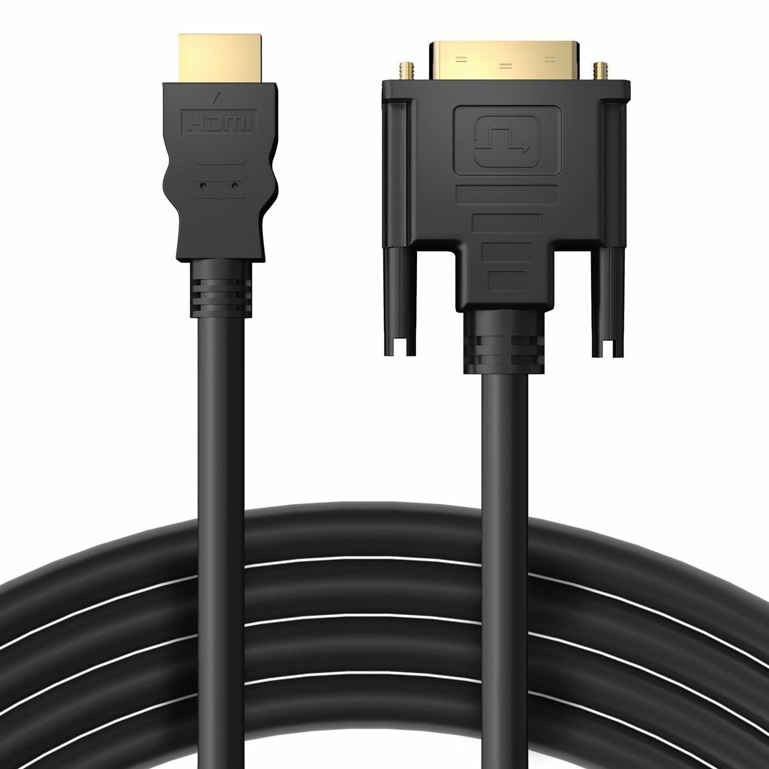 HDMI Male to DVI-D Male 24+1 PinMonitor Display Adapter Cable Male/Male Cable Monitor HDMI-DVI DVI HD HDTV (25 Feet)