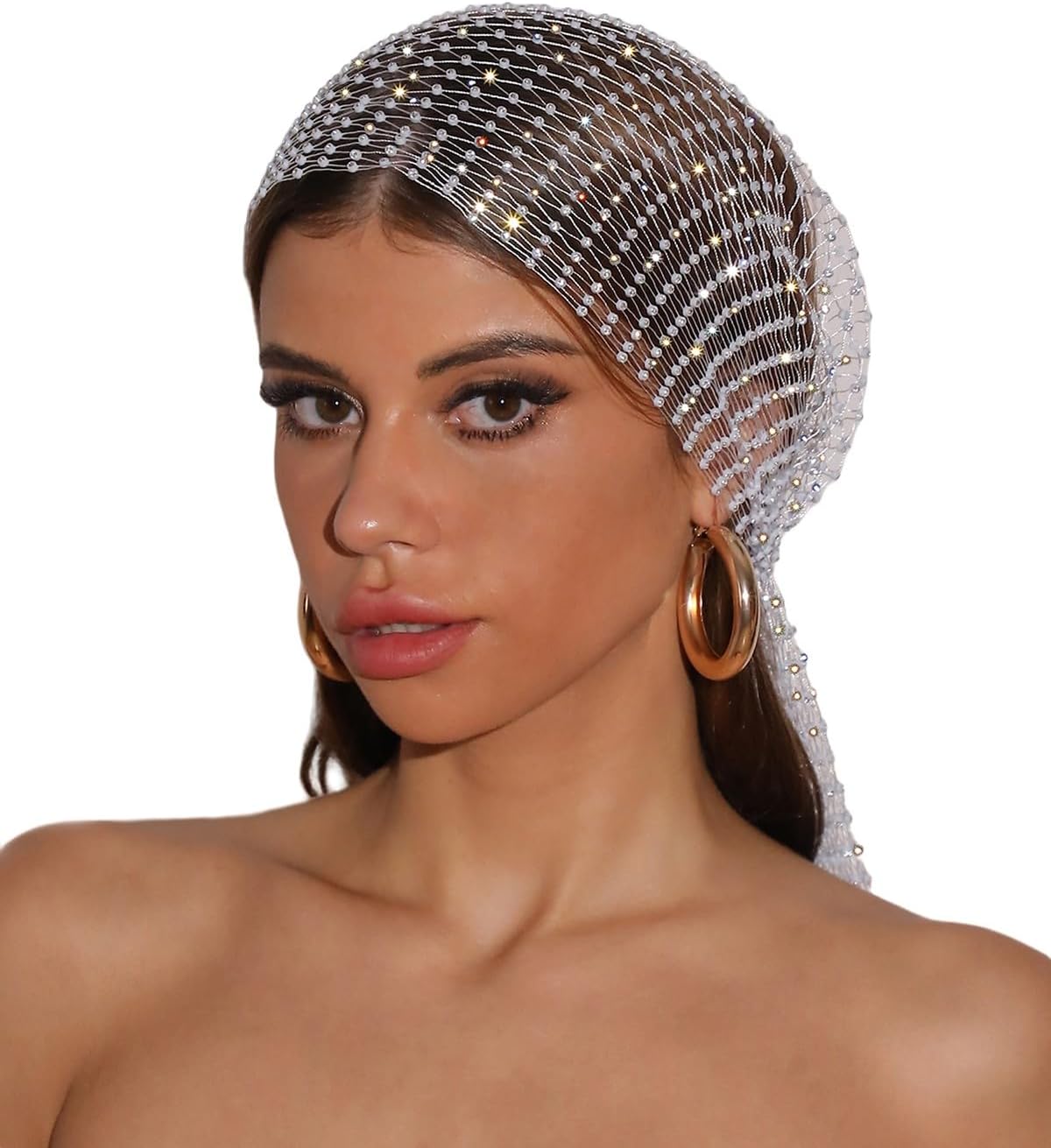 fishnet headpiece