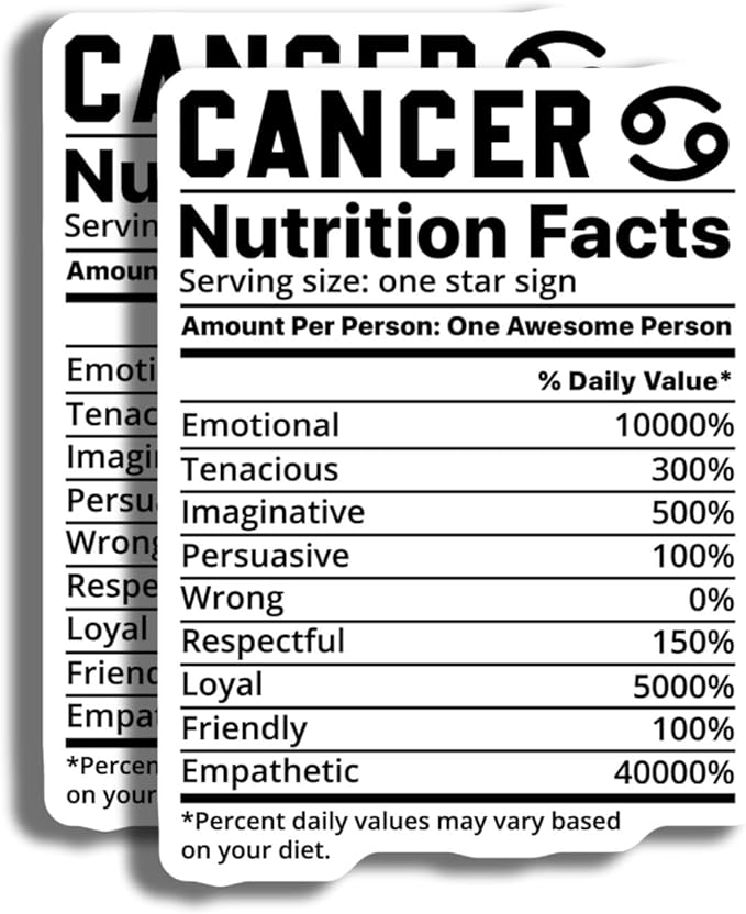 Cancer Zodiac Stickers - Star Sign Stickers - Astrology Stickers - 2 Pack - 5