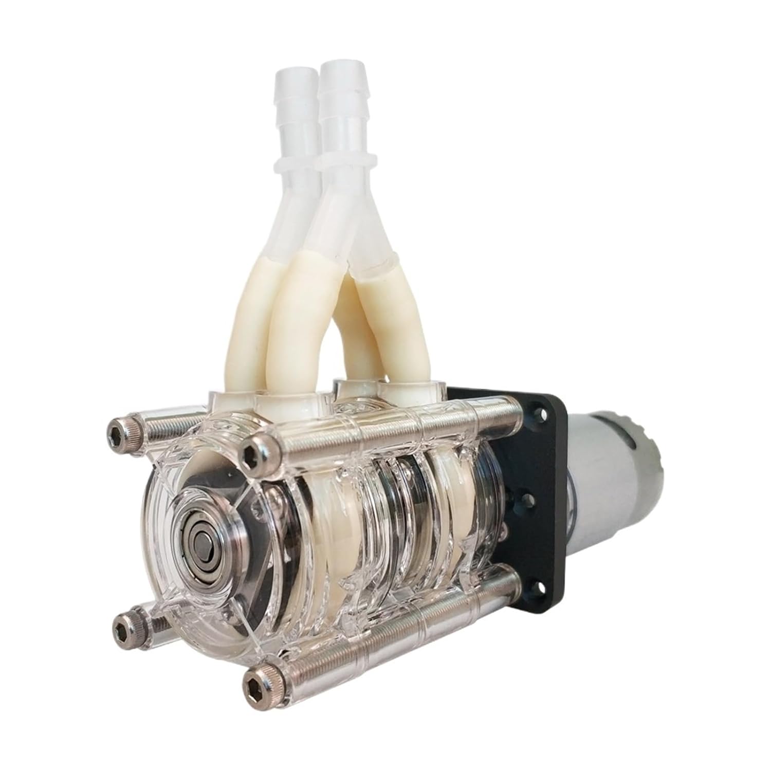 Peristaltic Pump, Water Pump, Dosing Pump, Dual Pump Head, 12V 24V DC(Silicone Tube,Rated Voltage 12V)