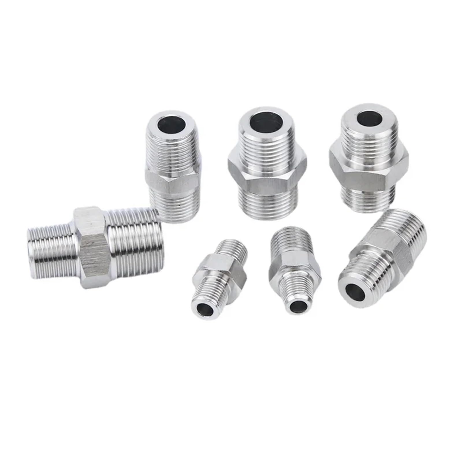 Hochdruck M 6 8 10 12 14-20 Metrisches 1/4" 3/8" 1/2" 3/4" NPT Außengewinde 304 Stianless Hex Nippel Reduzierstück Rohrverschraubung Anschluss(OD 5.5xID 4.5mm)