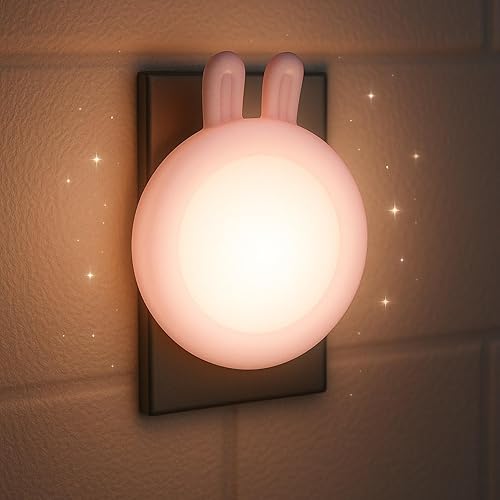 SATONA Luz nocturna de conejo, bonita luz nocturna LED de conejo para habitaciones de niños, pasillos y decoración de fiestas, diseño de pared