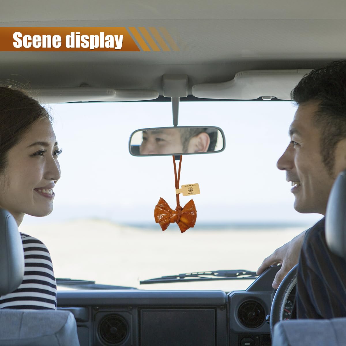 Alkaline Bread Car Mirror Hanging Accessories - Handmade Realistic Bread Car Rear View Mirror Charm - Cute Lucky — view 6