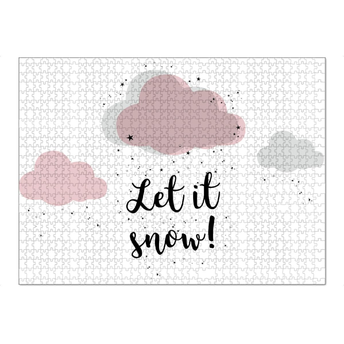 artboxONE-Puzzle XXL (1500 Teile) Schwarzweiß Let it Snow 2" - Puzzle Schnee rosa Wolken Schnee