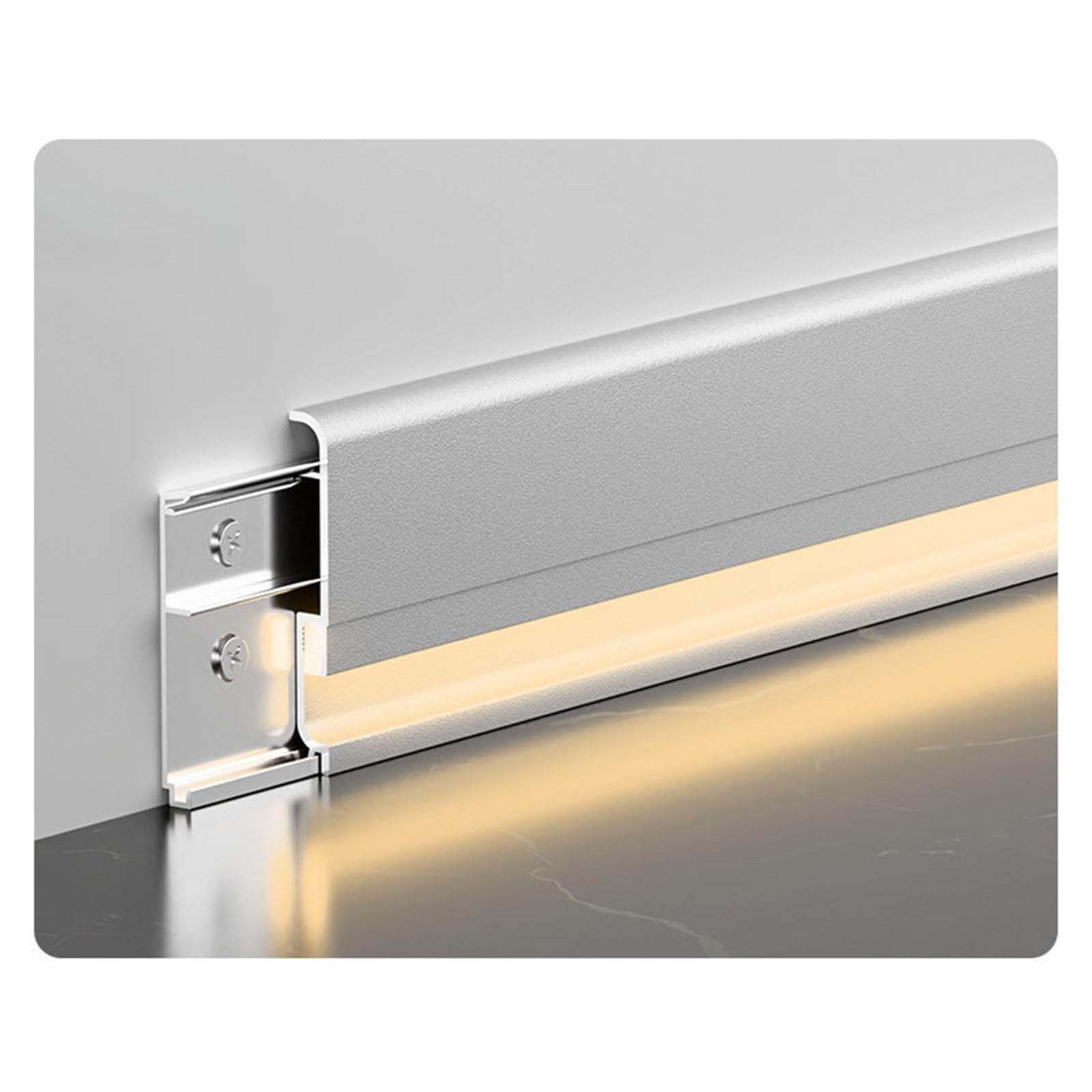 HAIXHX Profilo in alluminio per illuminazione a LED a battiscopa, per scale