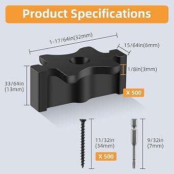 600 Pack Hidden Deck Fasteners for Composite Decking Board, Composite Decking Clips with Metal Deck Screws, Universal Composite Hideaway Fasteners Plastic Clips for Deck Boards