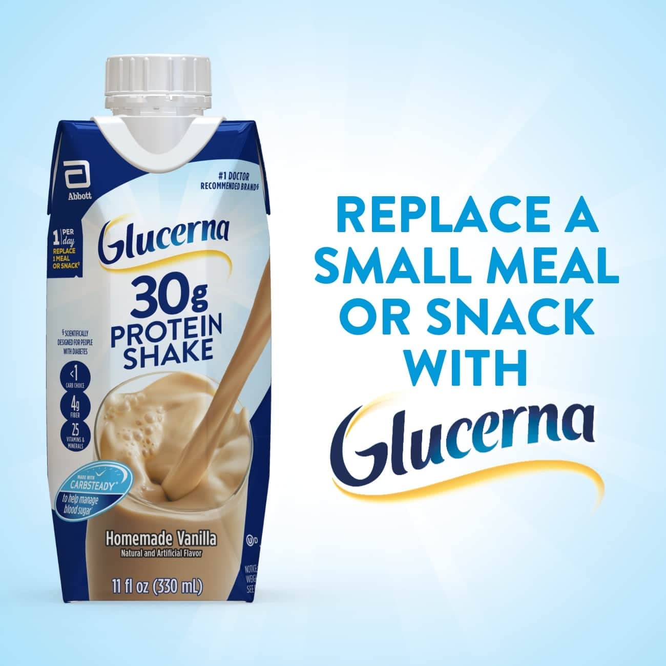 Glucerna Protein Smart Nutritional Shake, Diabetic Protein Drink, Blood