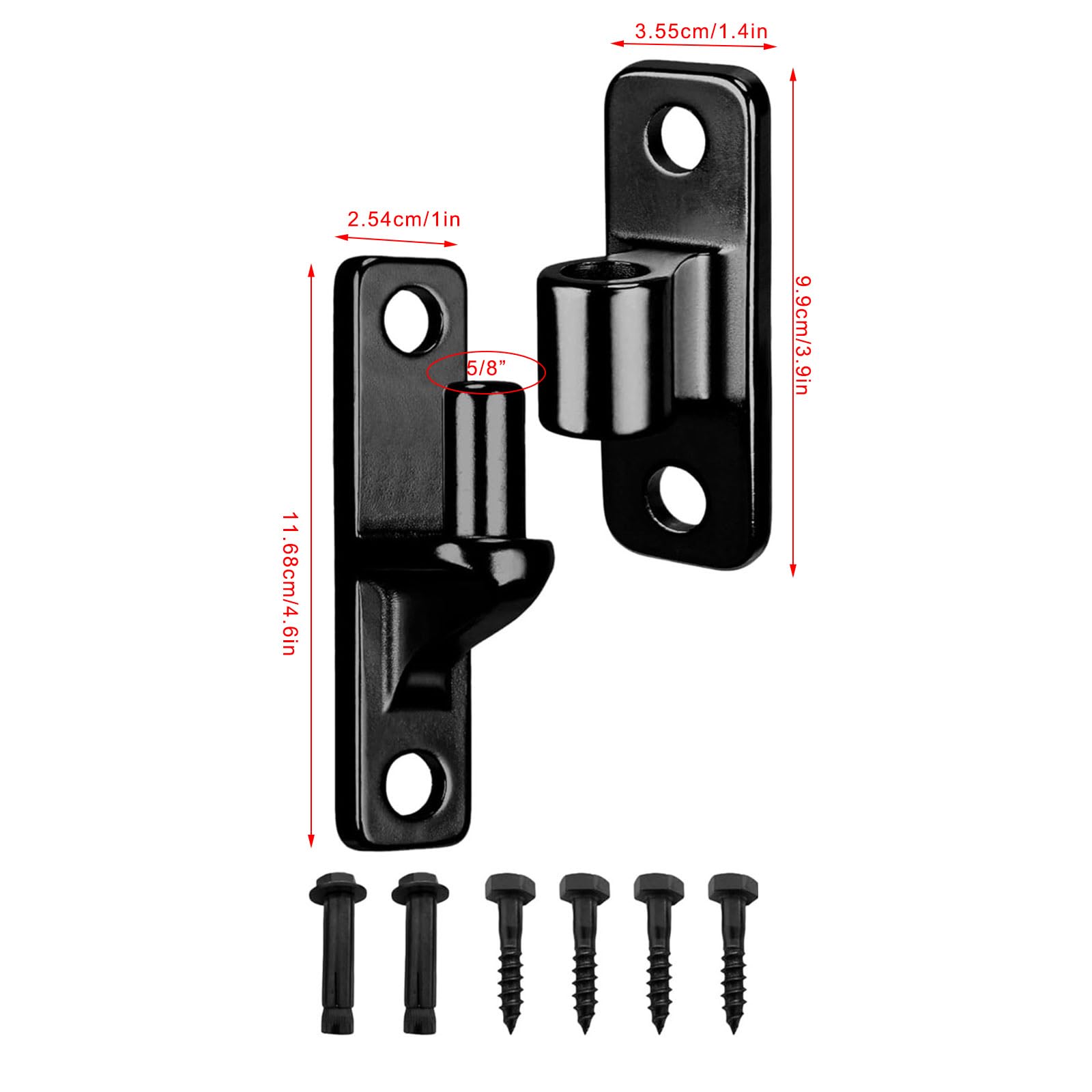 Paquete de 4 bisagras de puerta de alta resistencia, accesorio portátil de acero inoxidable resistente para una instalación segura en la instalación de puerta de valla de madera