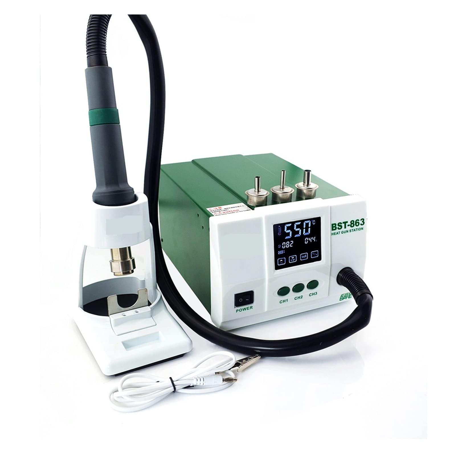 Stacja lutownicza, Best-863 Bez ołowiu termostatyczna stacja lutownicza pistoletu cieplnego 1200W Inteligentna LCD Cyfrowa przeróbki wyświetlacza do naprawy telefonu