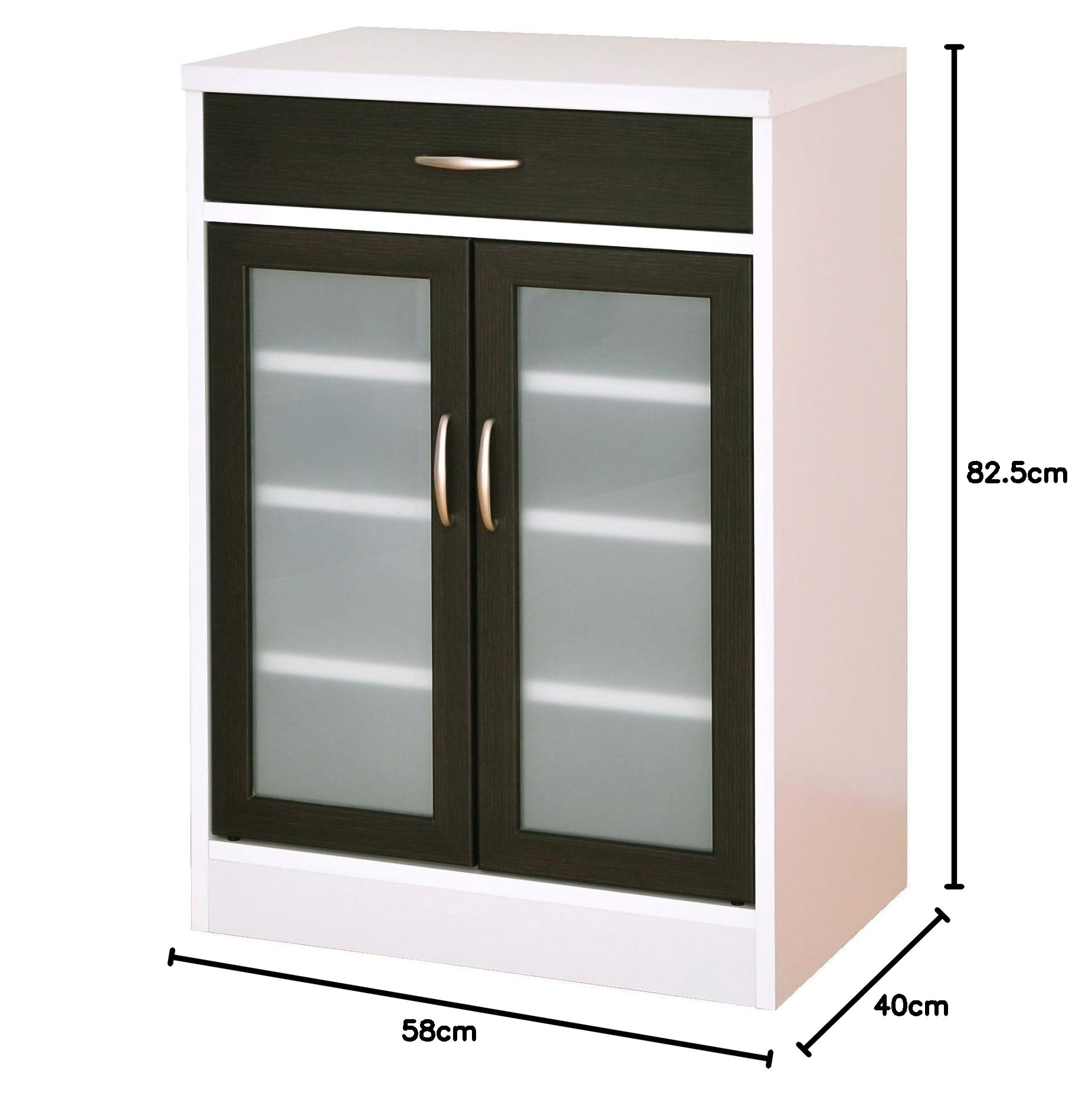 Amazon｜佐藤産業 Cafetira キャビネット 食器棚 幅58cm 奥行40cm 高さ