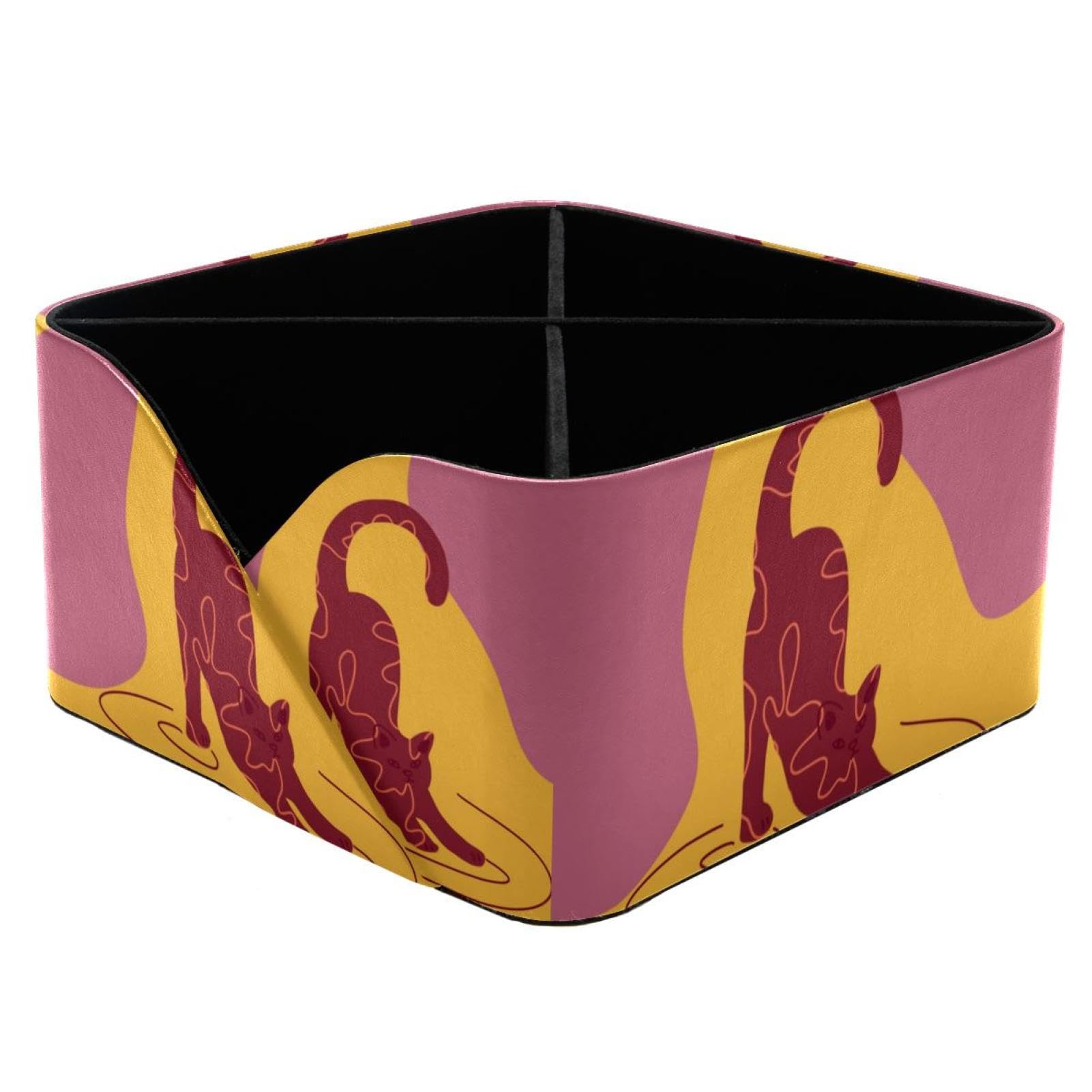 Organisateur de bureau rectangulaire chat mignon et rangement pour cosmétiques
