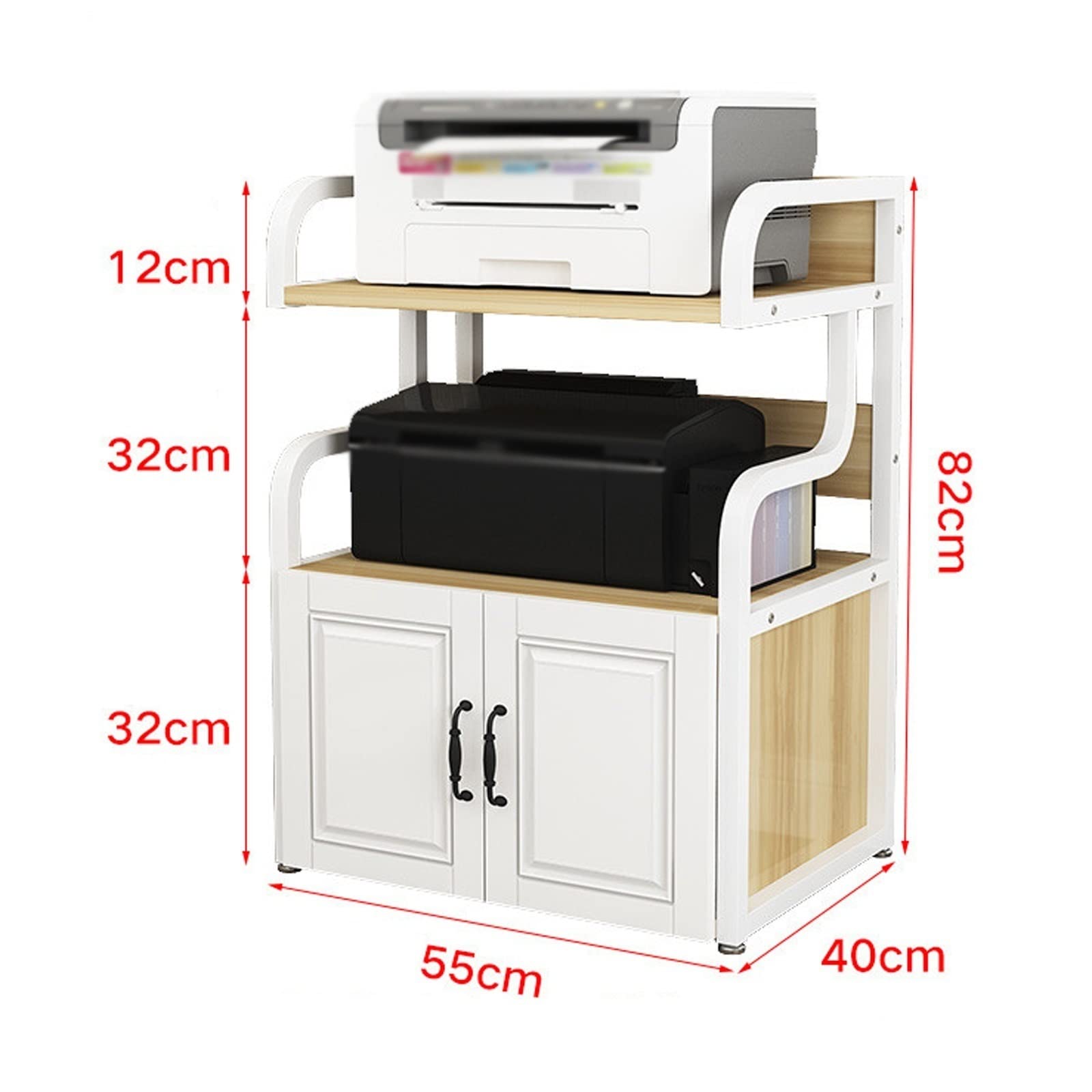 Stand di Stampa per Ufficio Supporto for stampante a 3 livelli Scaffale portadocumenti Scaffale portadocumenti Scaffale portadocumenti for ufficio a casa, supporto for stampante 21,6 x 15,7 x 32,2 pol