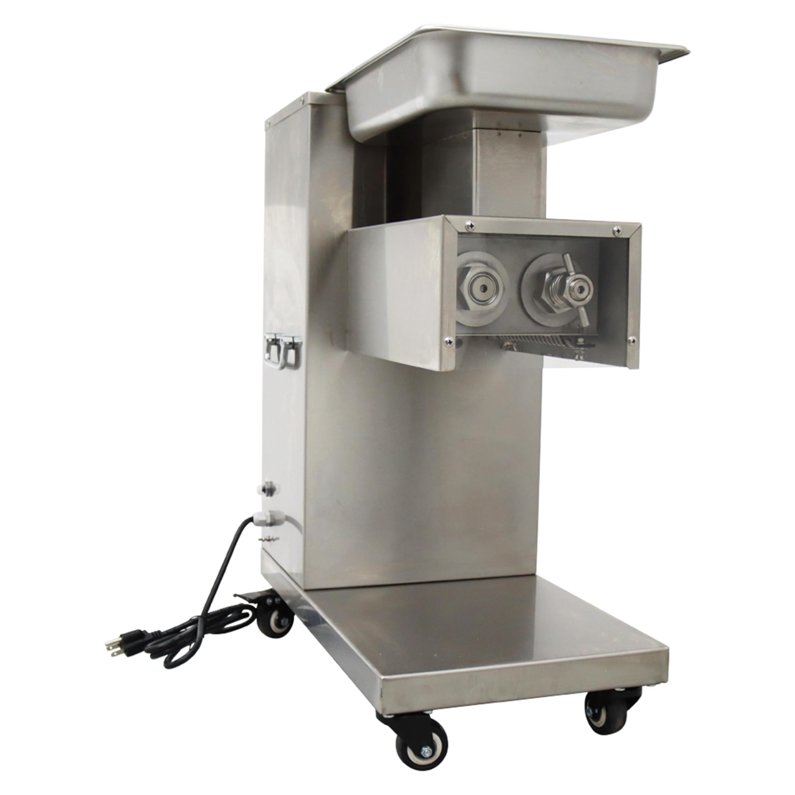 THUXEON 110V Electric Food Slicer, Commercial Meat Slicer with 8mm Blade, 850W Stainless Steel Electric Meat Cutter Machine, 500kg/h, Adjustable Thickness for Pork, Beef, Mutton