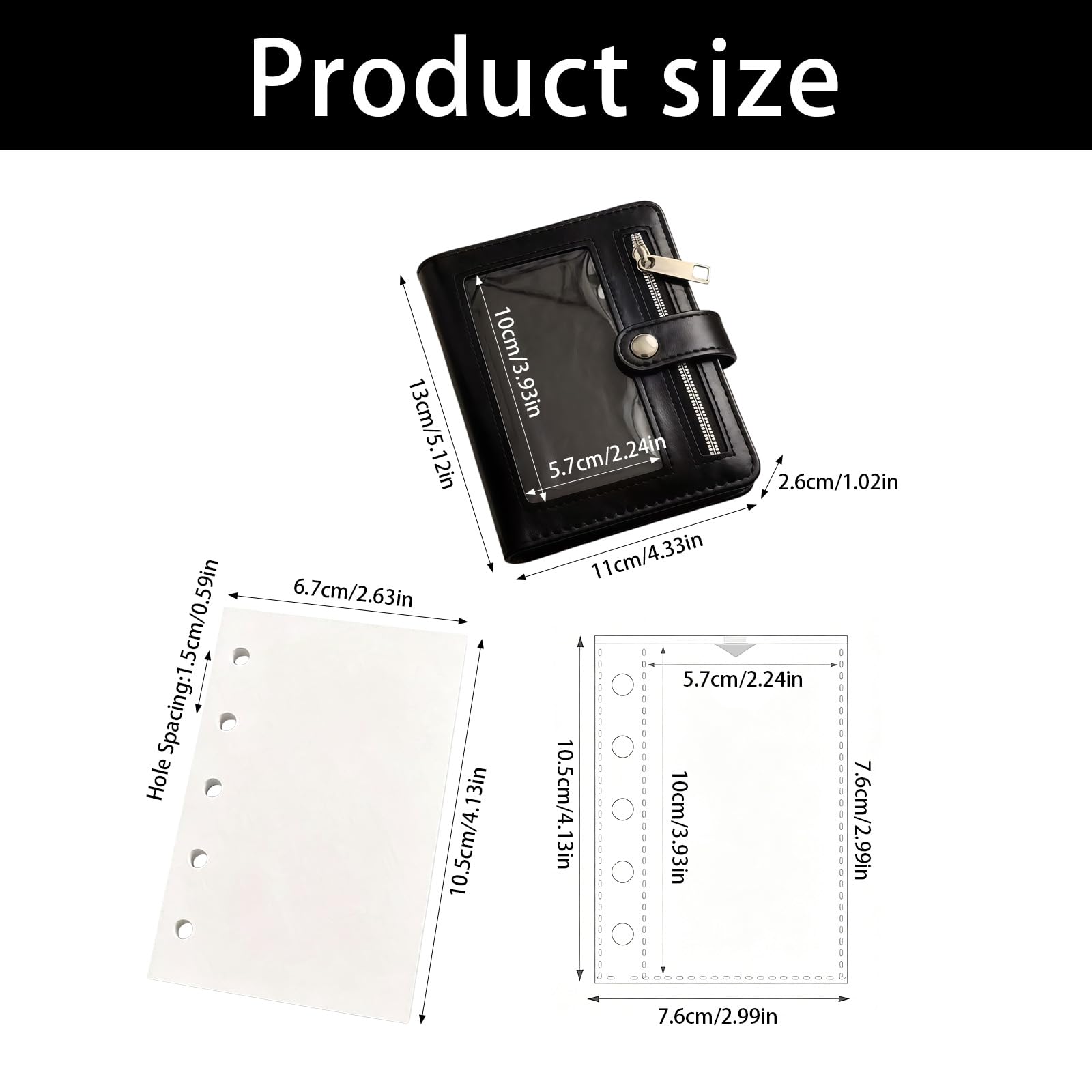 Journal de poche pour carnet de notes rechargeable avec