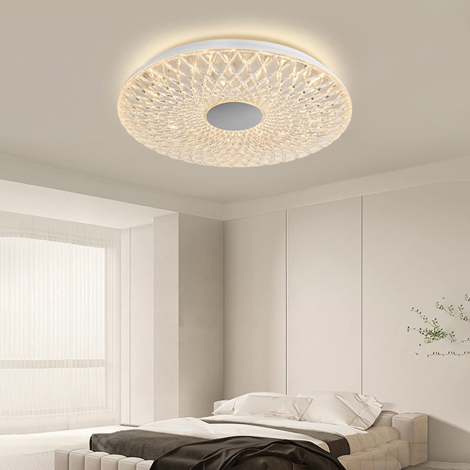 Plafonnier LED 20in à disque multicolore avec lumière tricolore réglable pour salon