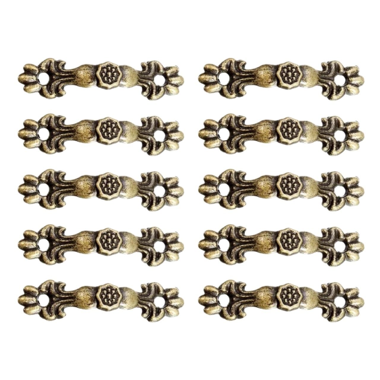 Gwyzax Brown Antique Cabinet Pulls 50Pcs Bronze Zinc Alloy Box Handles 43X10mm Antique Drawer Pulls For Furniture