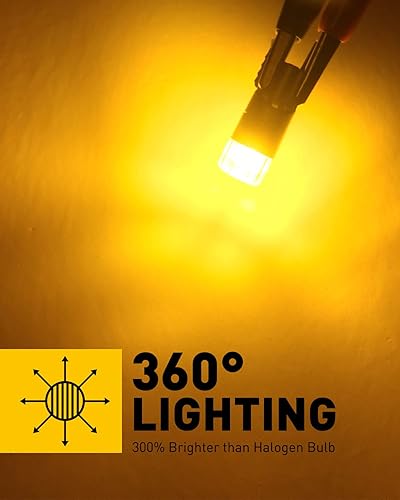 Miniatura 3 de AUXITO 194 Bombillas LED Amarillo Ámbar, Super Brillantes Tamaño 11, 168 175 2825 W5W T10 Bombillas de Coche para Luces de Domo, Mapa, Puerta,