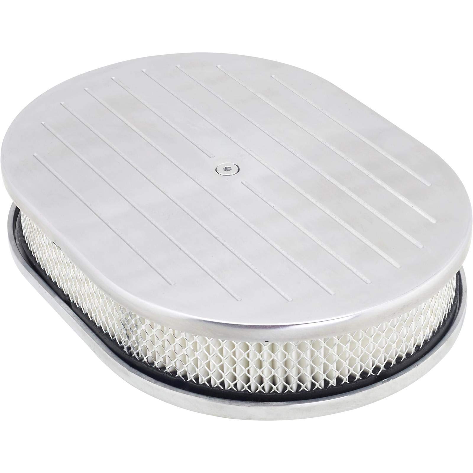 Ball Milled Billet Aluminum Oval Air Cleaner, 12 Inch