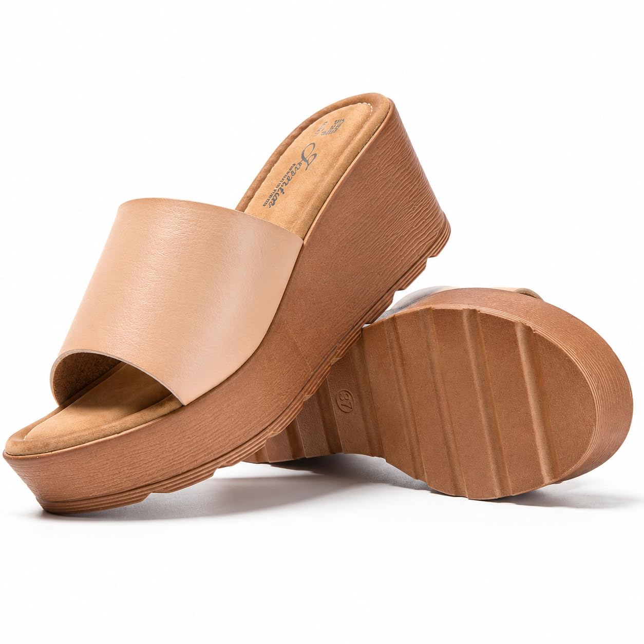 JOMIX Chanclas Mujer Verano con Cuñas Esparto Sandalias Cuña Mujer Sandalias Mujer Comodas