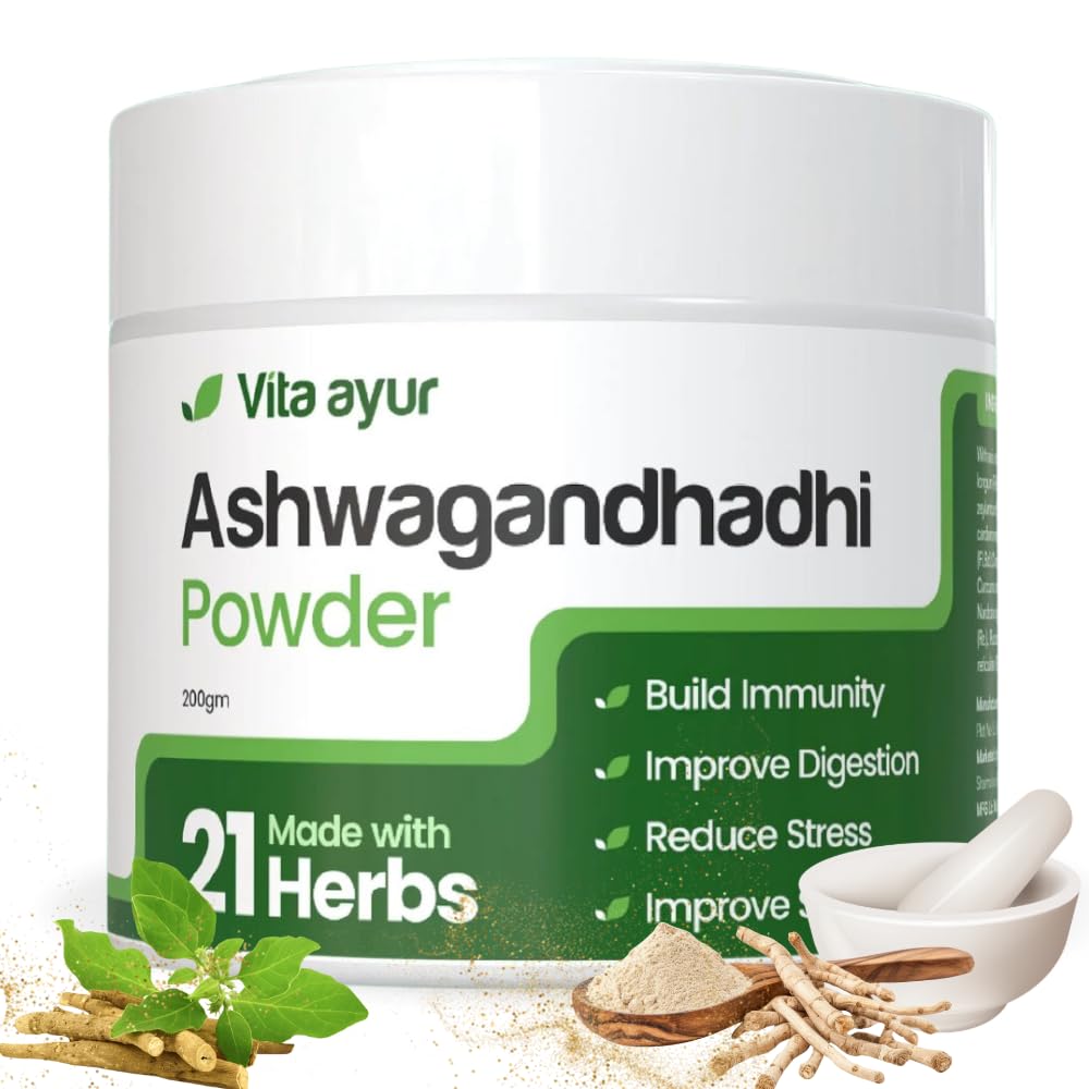 Ashwagandha Powder – Premium 21 Herb Formula for Stress Reduction, Enhanced Sleep, Cognitive Function & Immune Support, 200g