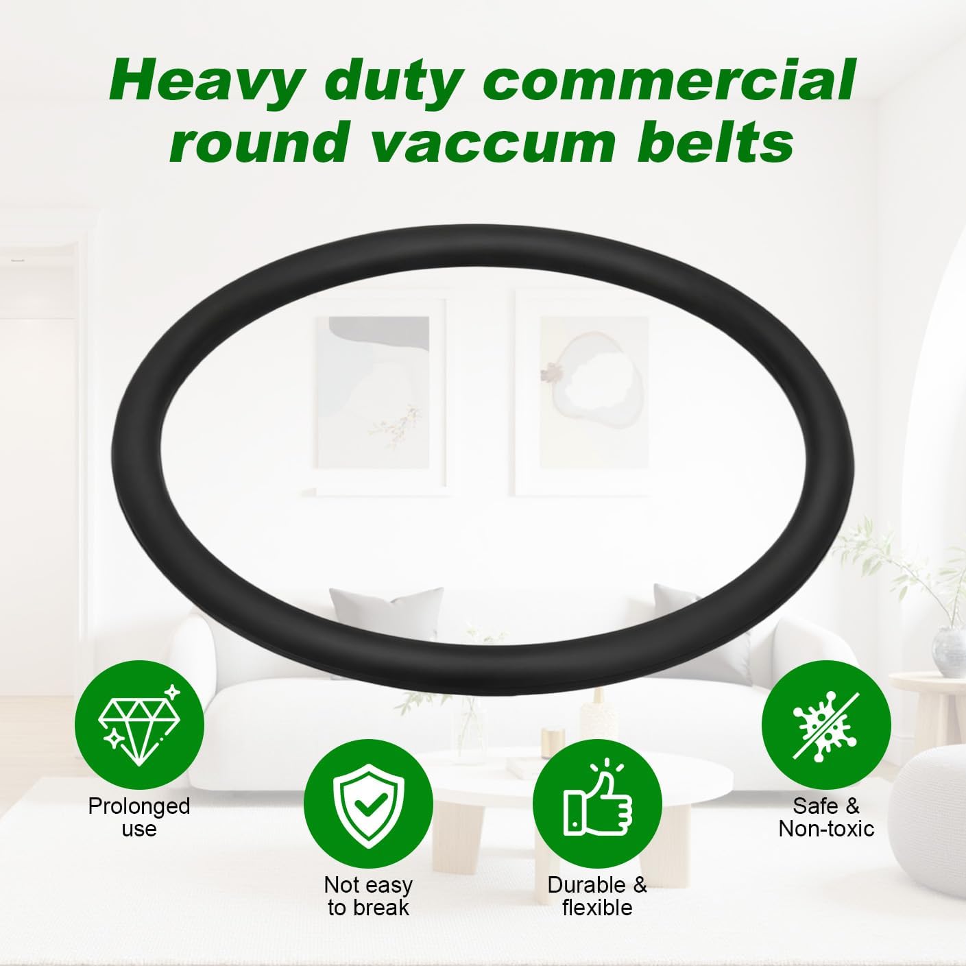 30563B Vacuum Belt for Sanitaire Eureka Commercial Upright Vacuum Cleaner: 66100 Round Vacuum Cleaner Belts - 12 Pack Commercial Upright Vacuum SC679 SC684 SC688 SC886 SC887 SC888 SC899 Belts