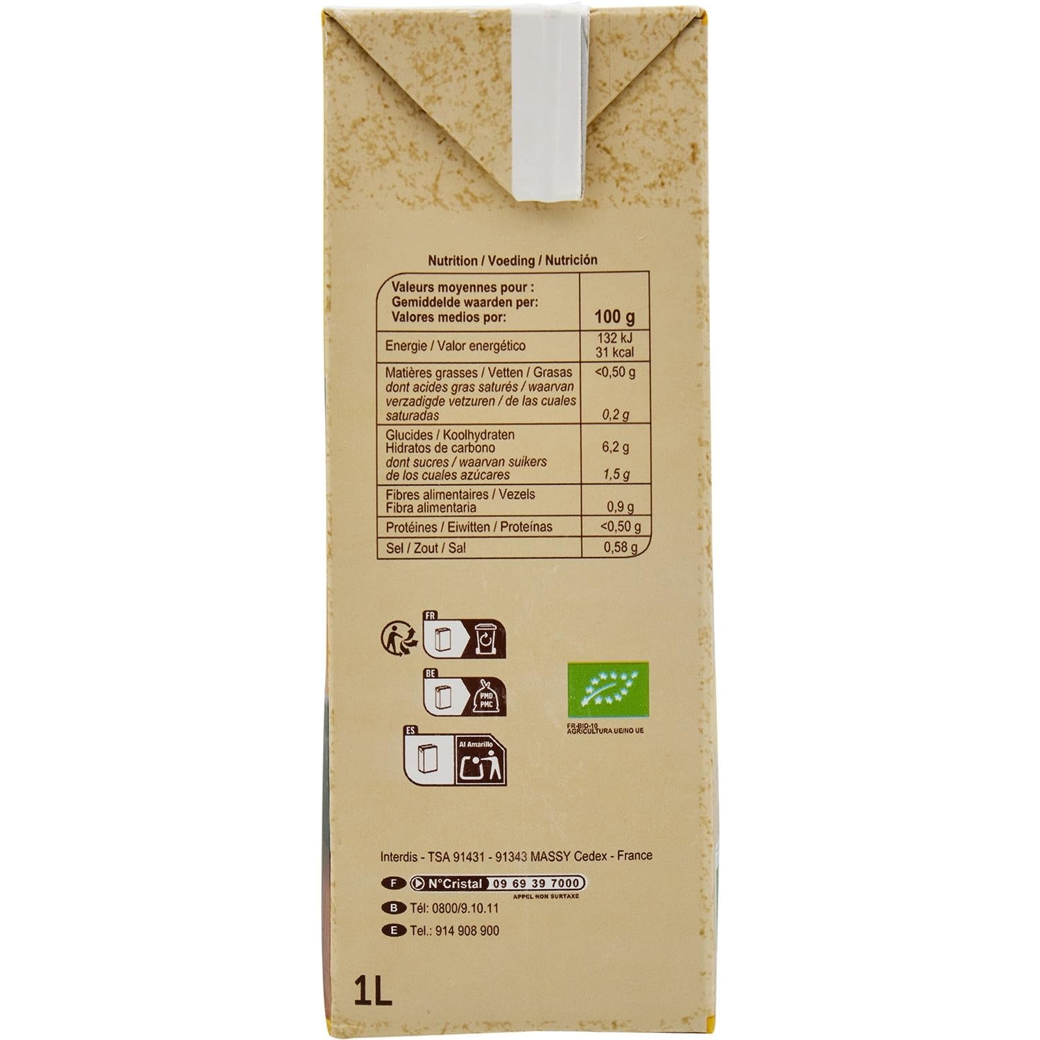 Repas pratique et savoureux avec la soupe mouliné légumes bio Carrefour Bio, format 1L - Lot de 4