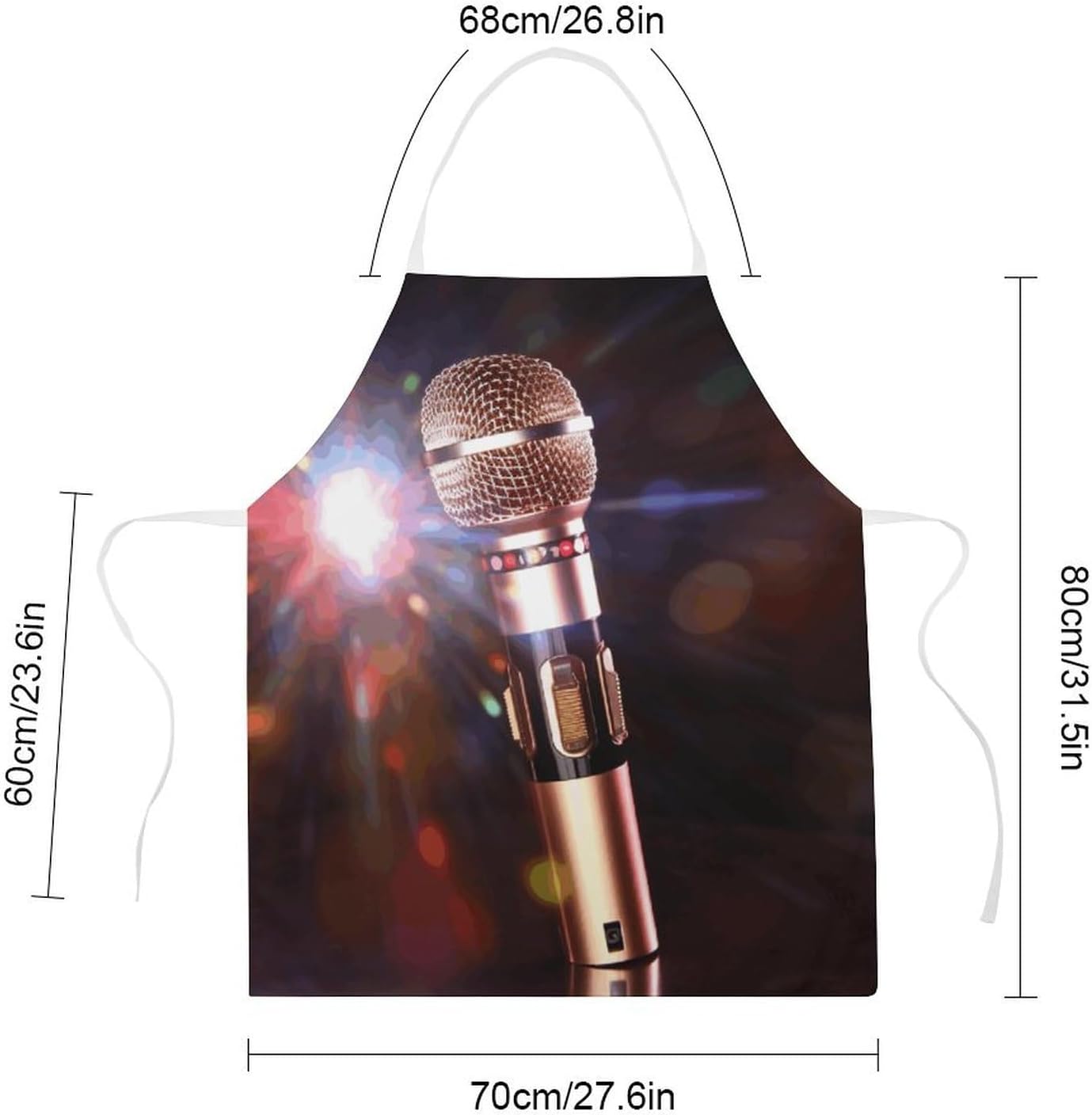 Apron Adjustable Bib Apron for Women Men Karaoke Microphone Chef Aprons for Cooking