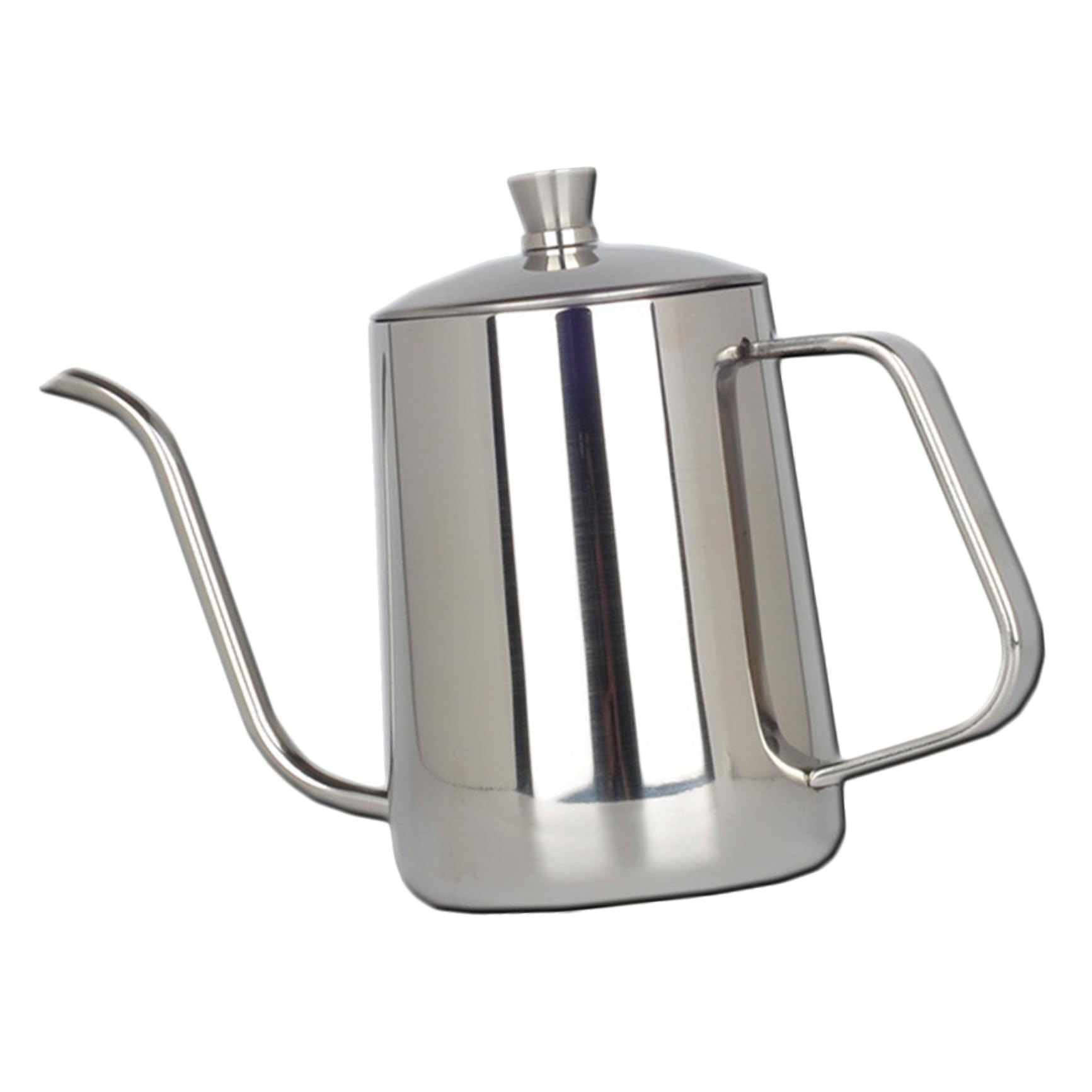 OUNONA Handtropfkessel aus Edelstahl 600ml mit Langem Ausguss und Deckel Silberner Schwanenhals Wasserkocher für Kaffee und Teeliebhaber im Büro Stabiler Wasserfluss Einfache