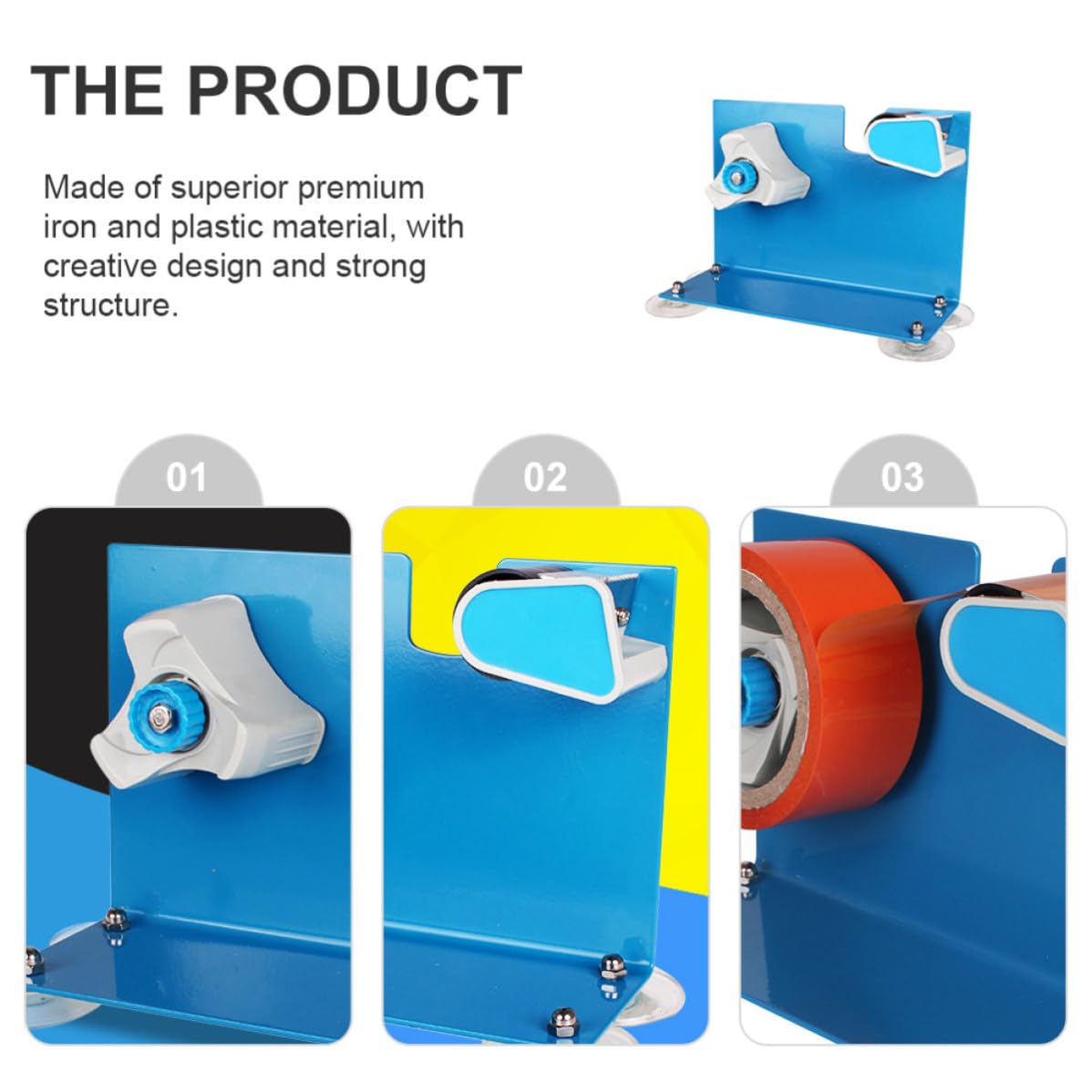 Dispenser di Nastro da Tavolo per Imballaggio Taglierina Affilata e Sicura, Design Creativo in Ferro e Plastica, per Casa e Ufficio