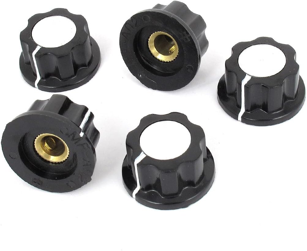 Aexit 5 Pcs Variable Resistors 6mm Shaft Hole 19mm Cap Dia