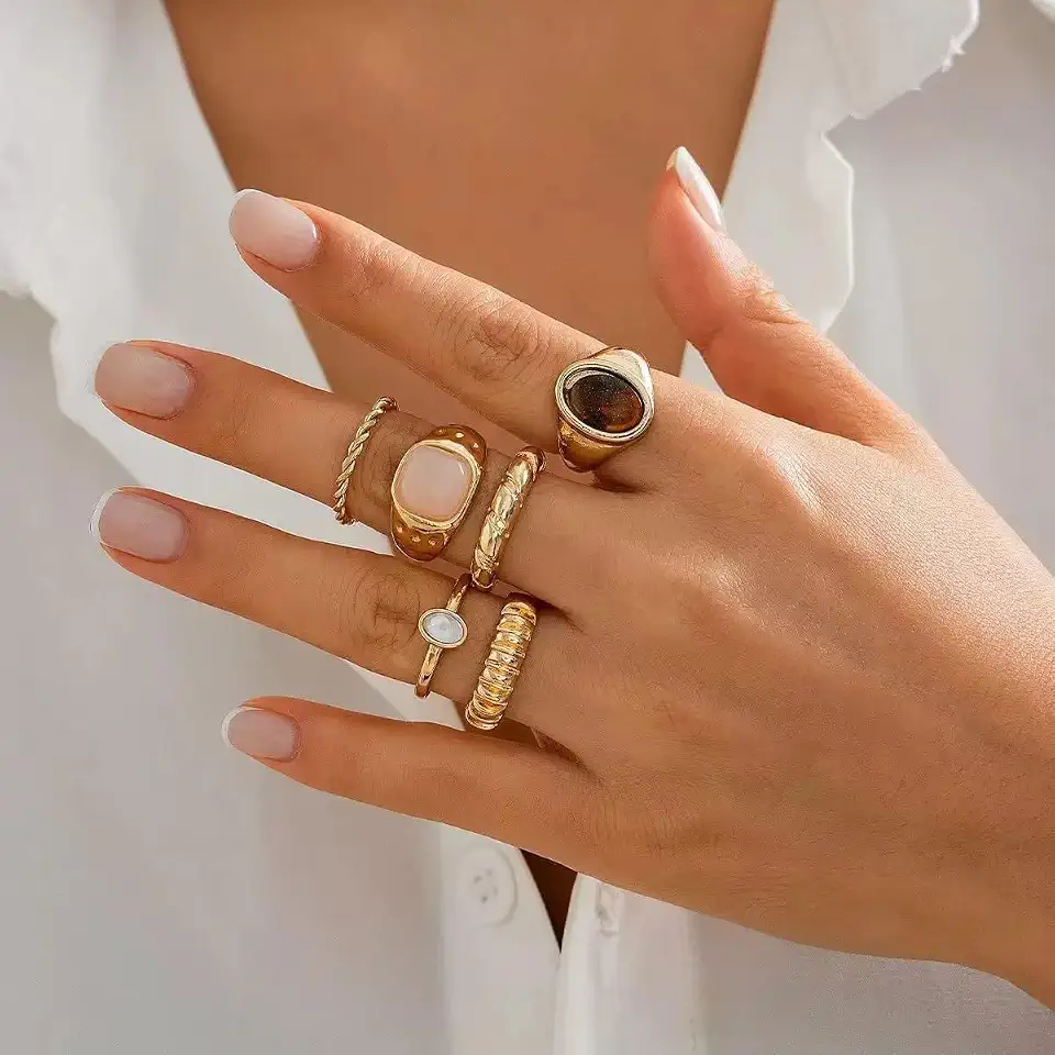 Stackable Rings for Women Adjustable Knuckle Ring Set Stacking Jewelry Set Trendy Fashion Rings Gift for Her