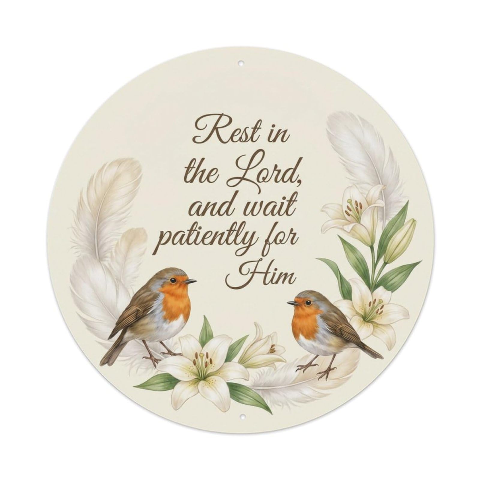 European Robin Garden Sign Heaven Love Rest Artwork Metal Tin Sign