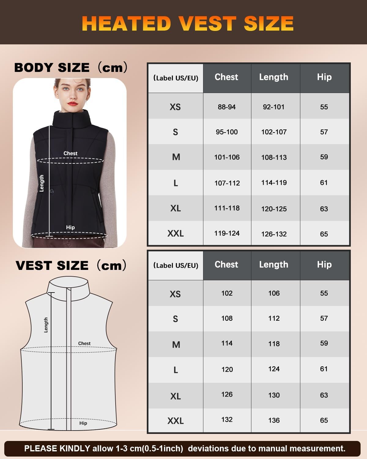 Chaleco Calefactable Mujer, Chaleco Calefactable con Batería de 10000 mAh para Mujeres, 3 Niveles de Temperatura de Chaqueta Calefactable, Perfecto para Esquiar,Acampar