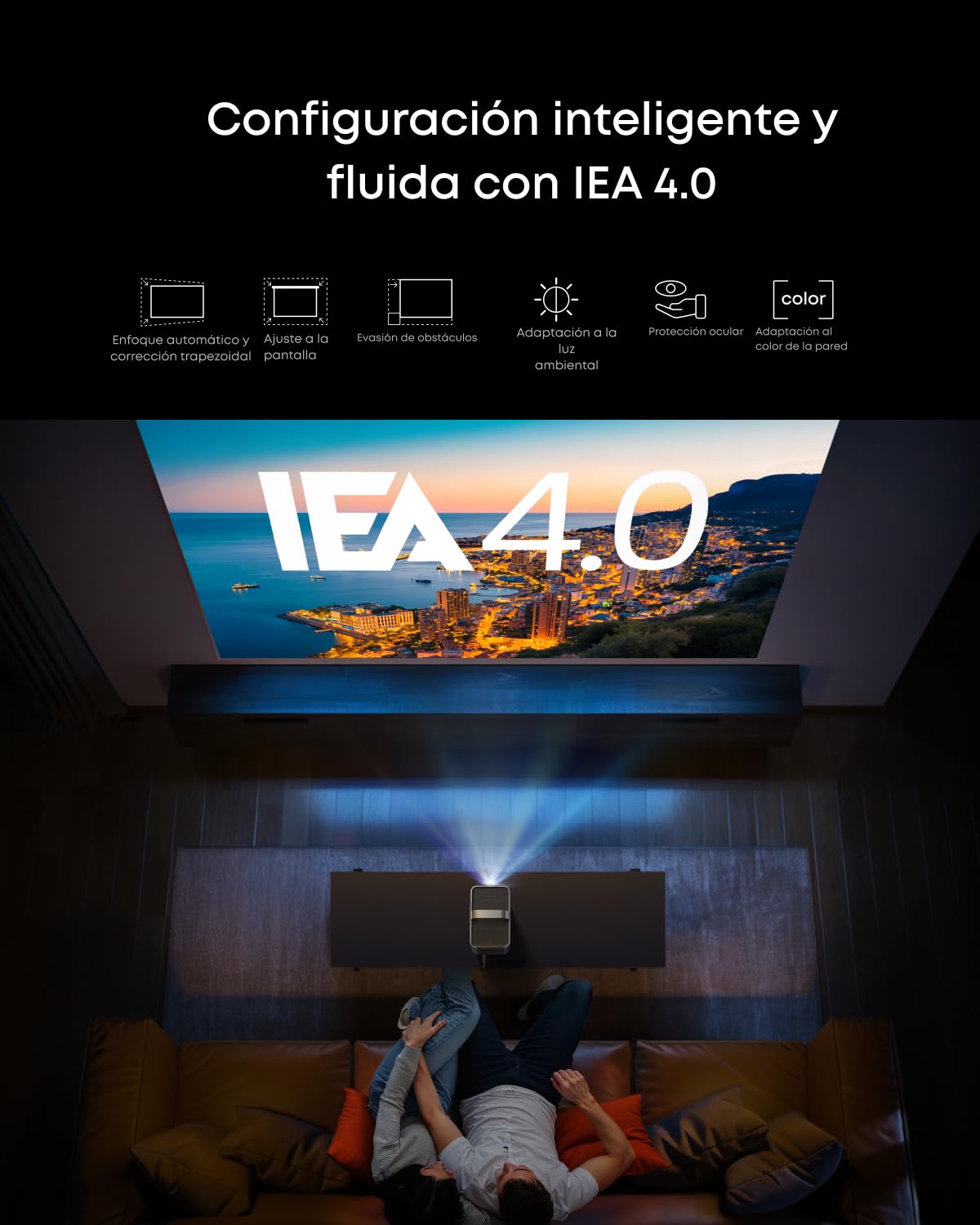 NEBULA Cosmos 4K SE Proyector Inteligente con Dolby Vision | Pantalla de 200", 1.800 lúmenes ANSI, HybridBeam, Google TV y Netflix Oficial