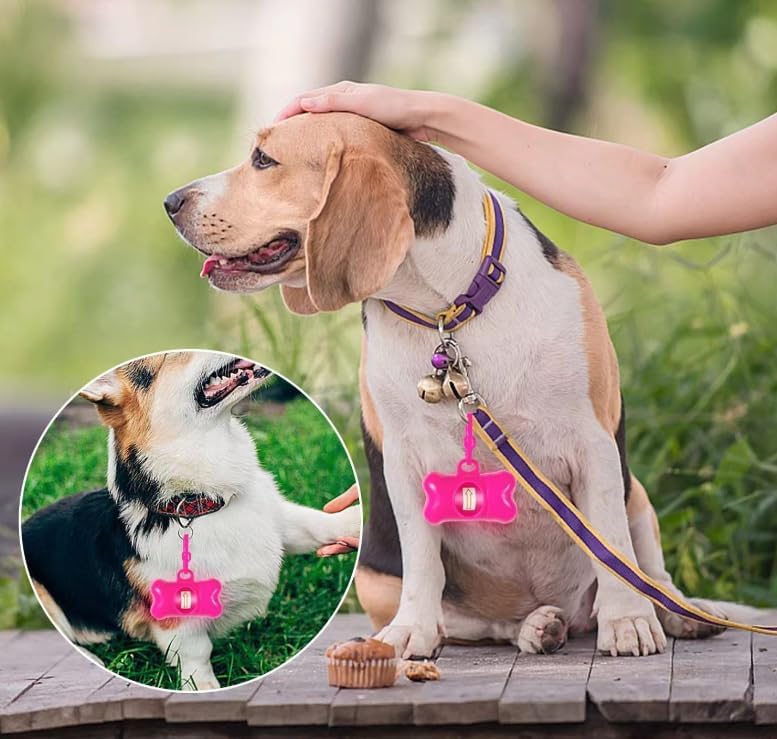Miniatura 2 de Dispensador de bolsas de excremento en forma de hueso, dispensador de bolsas de eliminación de desechos de mascotas con bolsa de basura (color