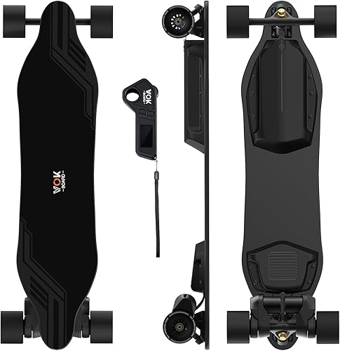 VOKBOARD Monopatín eléctrico con control remoto  Motores de correa dobles de 1200 W, velocidad máxima rápida de 30 mph, alcance de 20 millas de