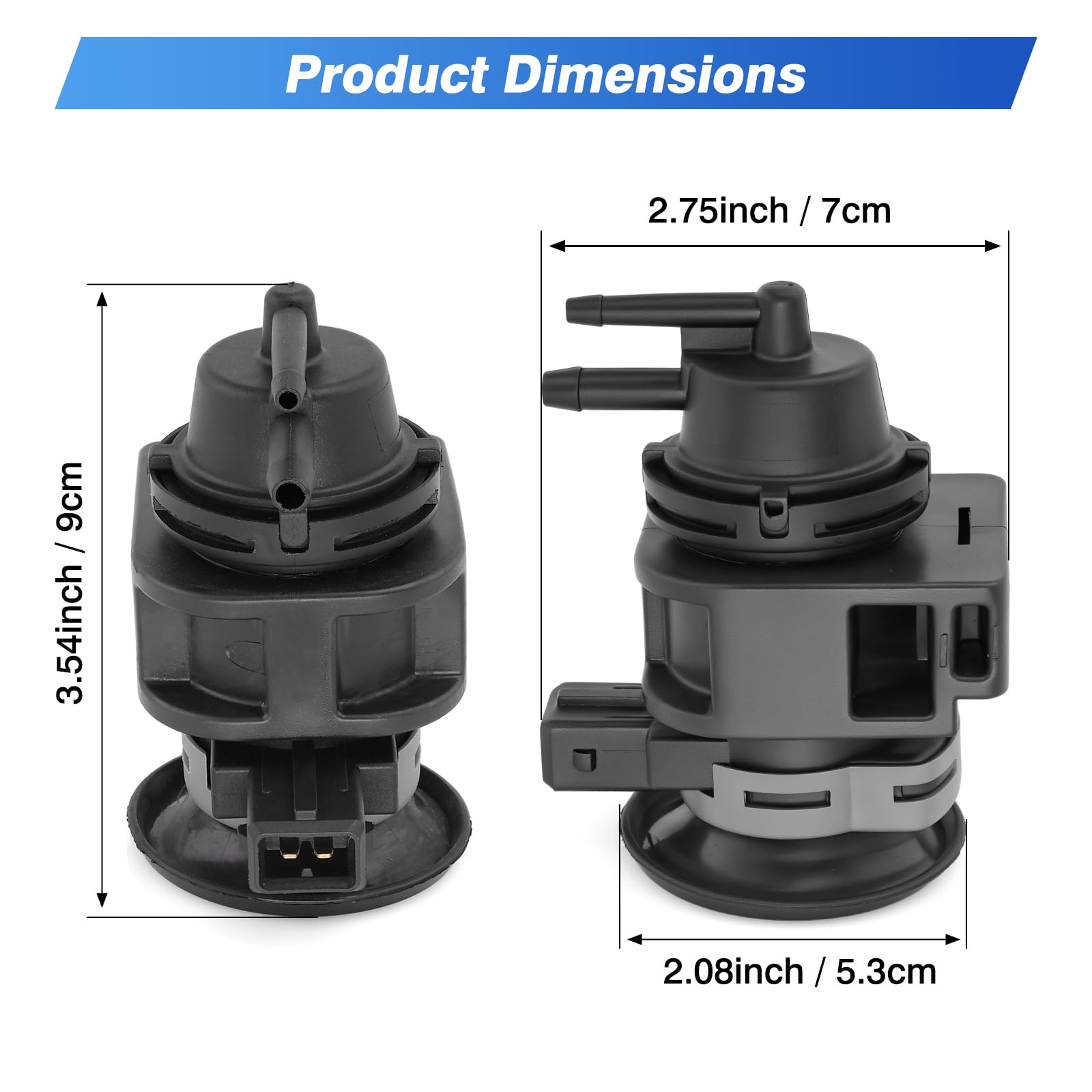 Baceyong Valvola di controllo pressione Turbo Boost 2 pin compatibile con Renault Nissan 1.5 2.0 dCi, Clio Megane Laguna Scenic Kangoo Master, Qashqai J10 J11, OE 8200661049 8200625684 14956-00Q0H