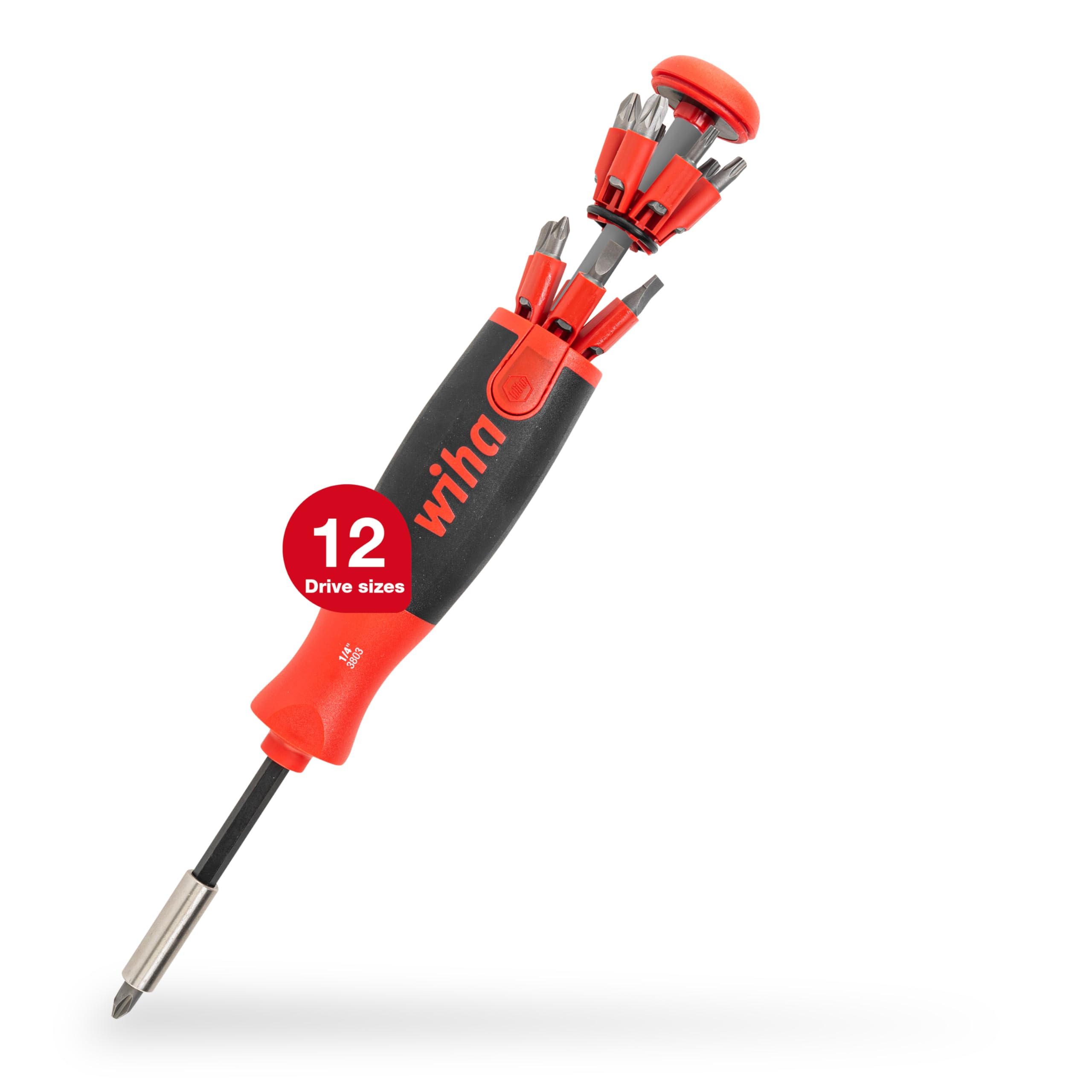 Wiha 38600 3803-02020 Screwdriver with bit magazine LiftUp 25 magnetic