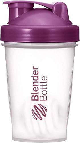 BlenderBottle Classic Loop Top - Botella agitadora, 20 onzas (tapa transparente de ciruela)