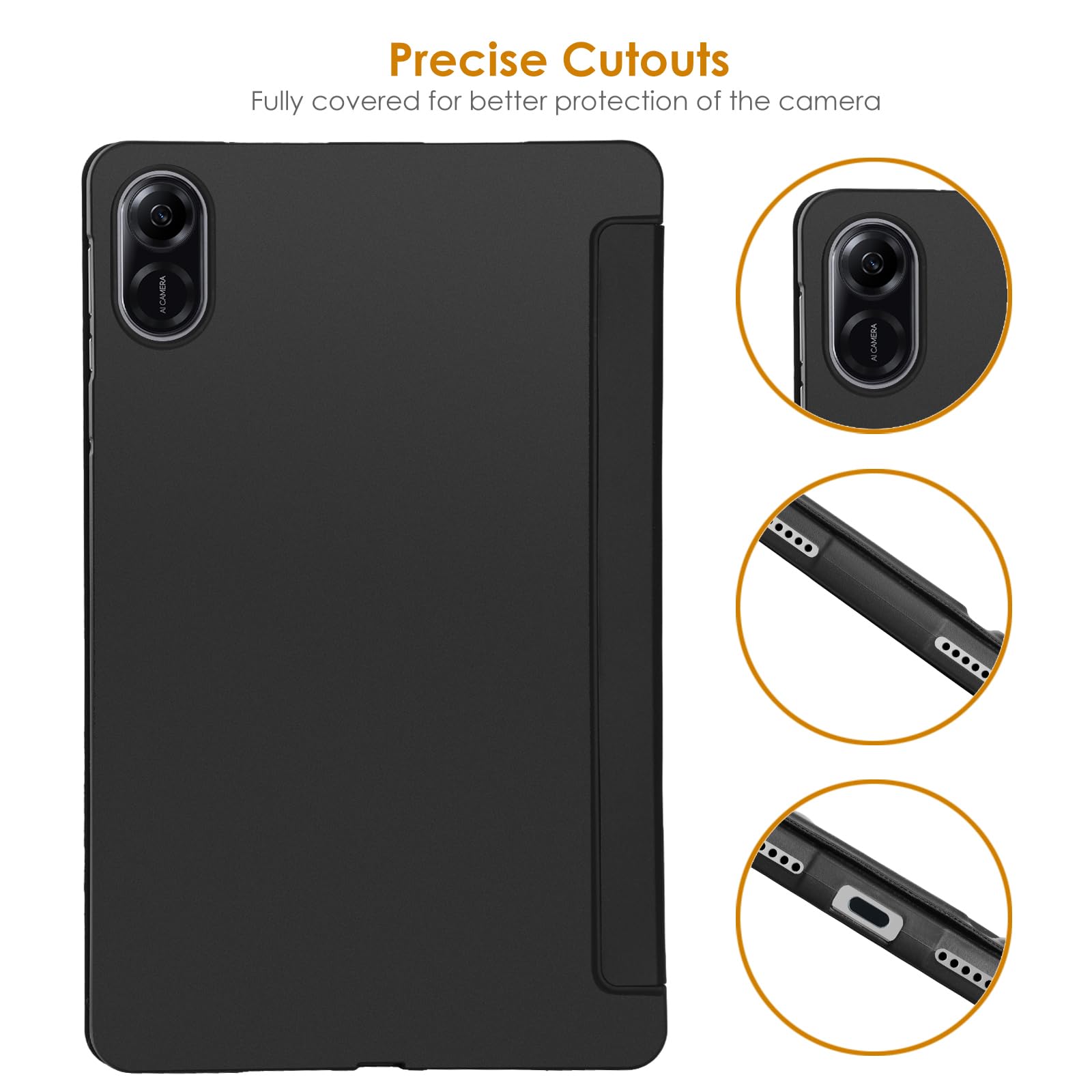 Dteck Smart Case For IPad Pro 13 Inch Case(M4) 2024, Shockproof Slim Stand Hard Back Shell Smart Folio Flip Protective Cover,Gold