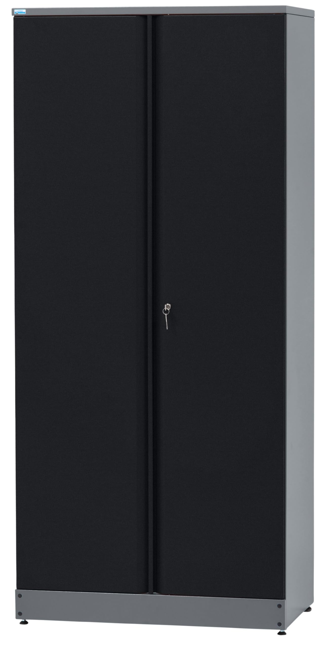 Küpper Hochschrank 70289, schwarz, Werkzeugschrank 204 x 53 x 91 cm, inkl. 4 Fachböden mit jeweils 75 kg Traglast (Schwarz)