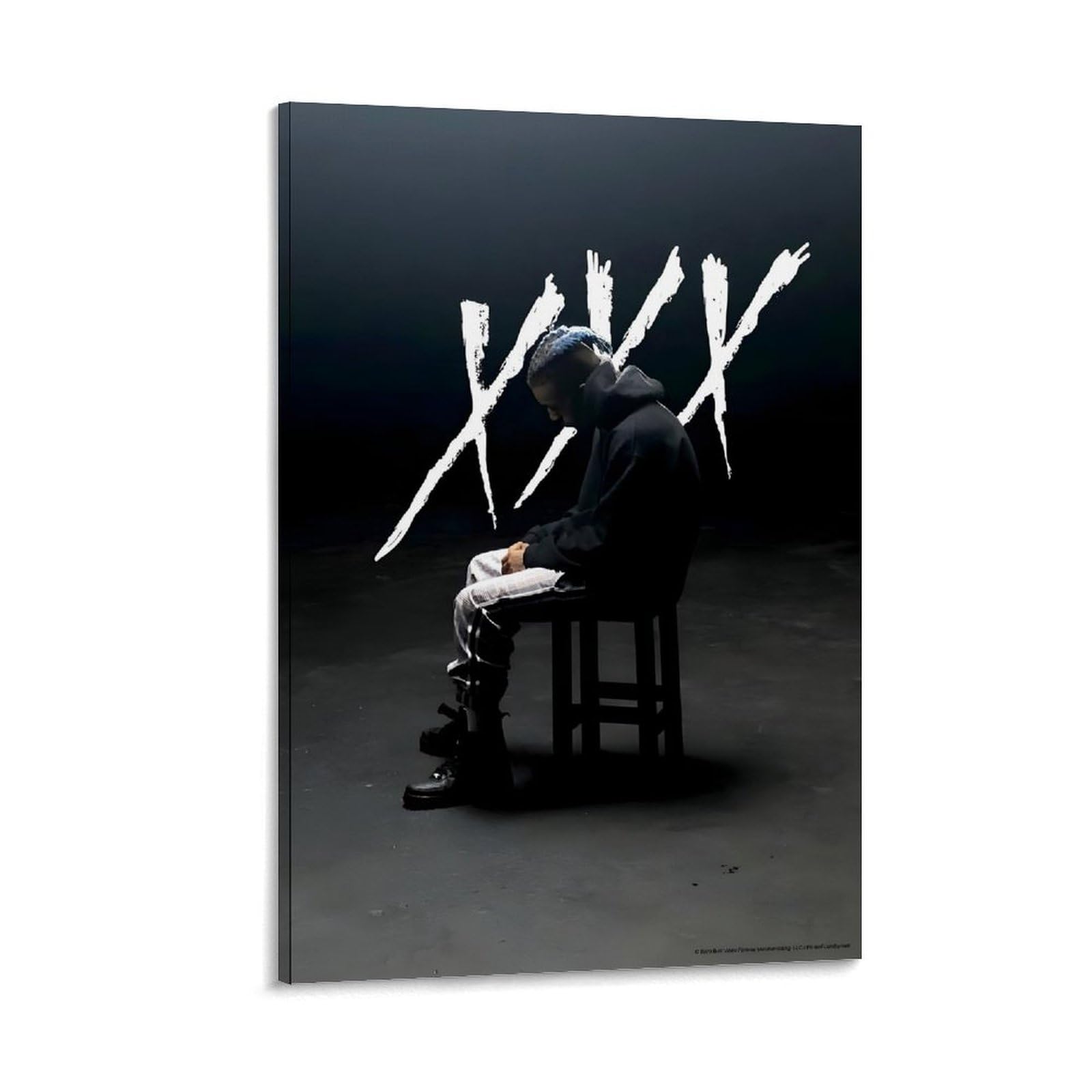 Pokkmnjb Frame-Style Xxxtentacion Rapper Posters Aesthetic Canvas Wall Art Print Home Decor For Bedroom Living Room12x18inch(30X45cm)