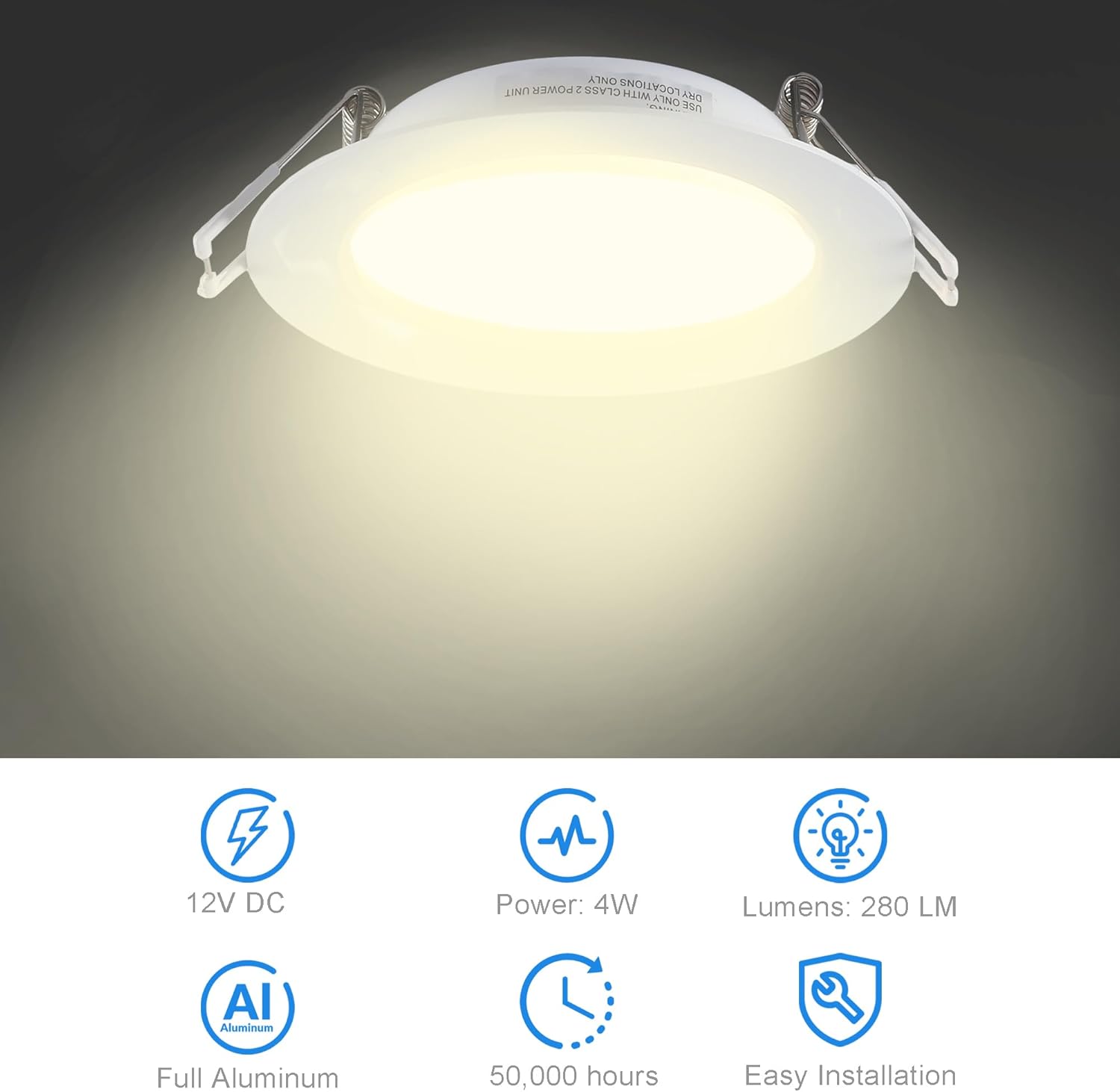 4.5Inch LED RV Puck Light - 6Packs, 12V RV Interior Light Recessed Mount Ceiling Light, Full Aluminum 12 Volts RV Light Fixture for RV, Motorhome, Camper