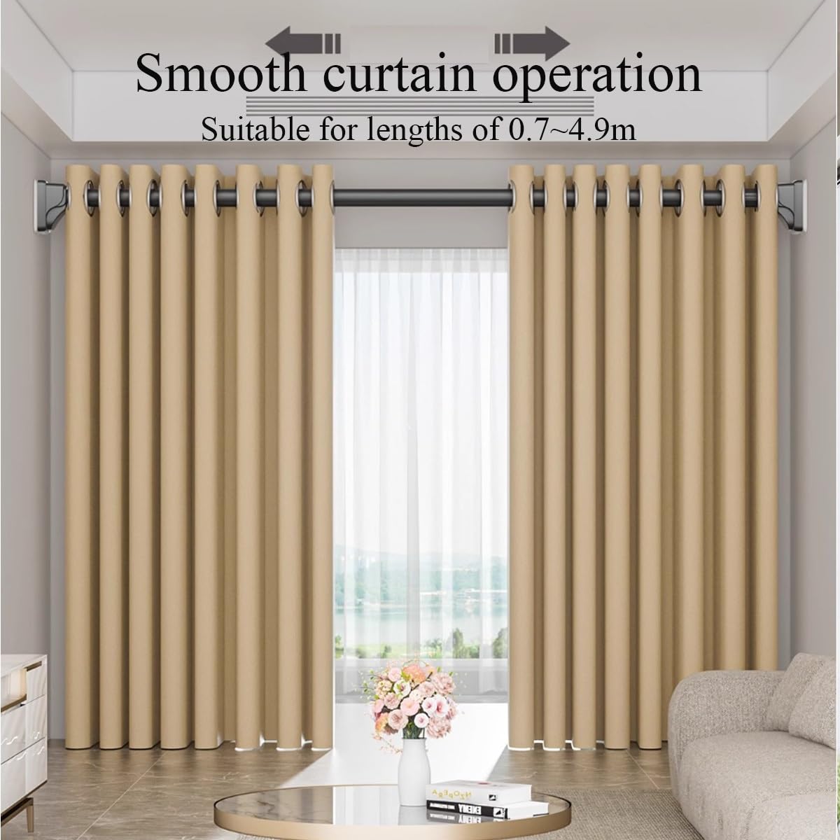 Tringle réglable noire sans perçage extensible pour salle de bain en métal pour un montage facile de la douche avec trou d'installation gratuite