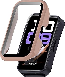 جراب حماية كاملة للساعة الذكية من الزجاج المقوى ومادة البولي كربونات الصلبة بتصميم صغير مضاد للصدمات والخدش والبهتان لساعة هواوي باند 9/ هواوي باند 8 من ايماو